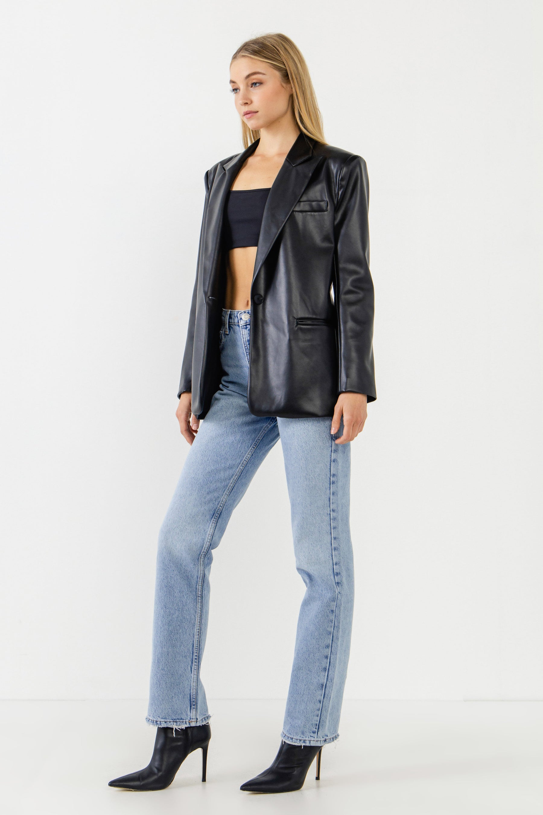 ENDLESS ROSE - Pu Oversized Blazer - BLAZERS available at Objectrare