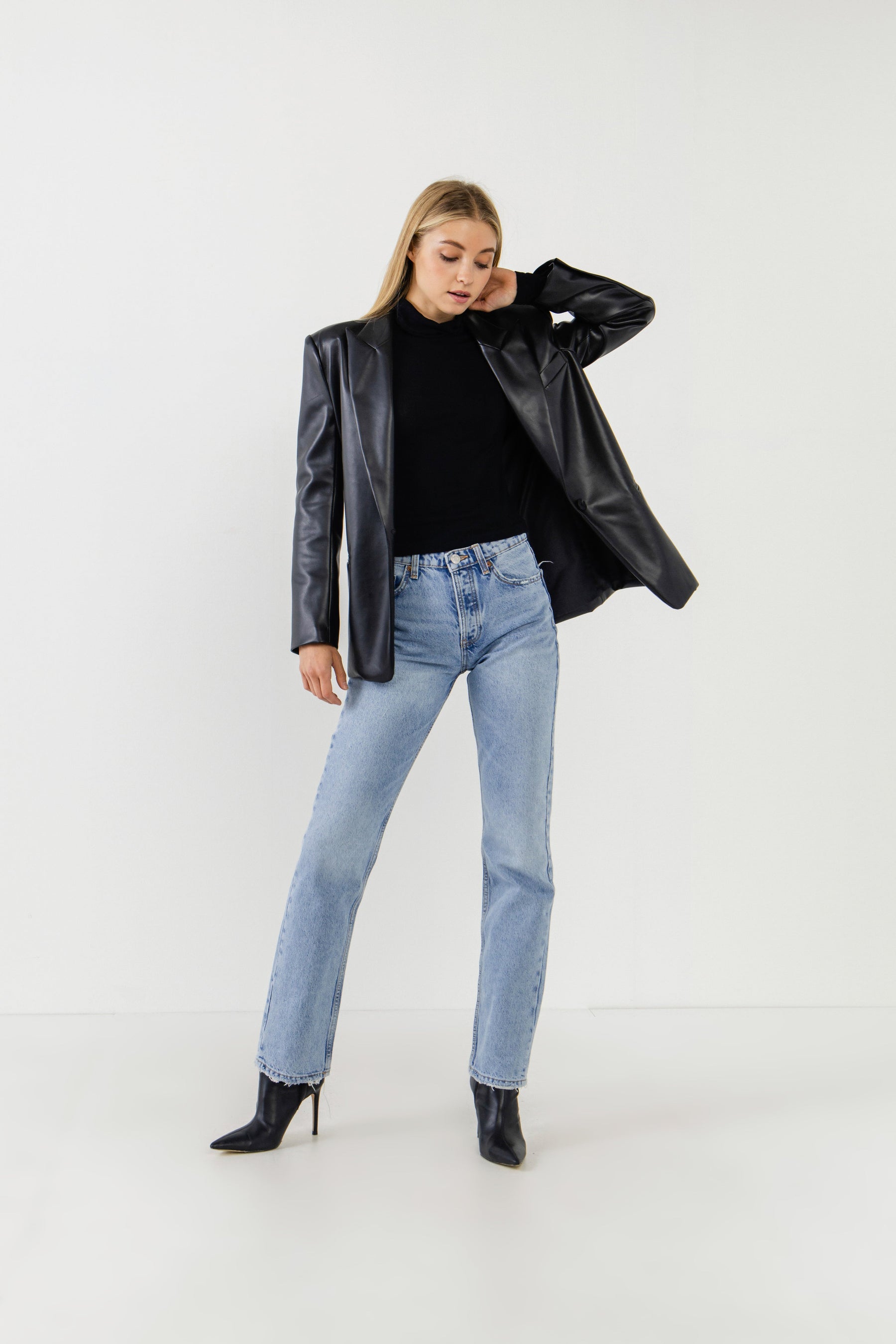 ENDLESS ROSE - Pu Oversized Blazer - BLAZERS available at Objectrare