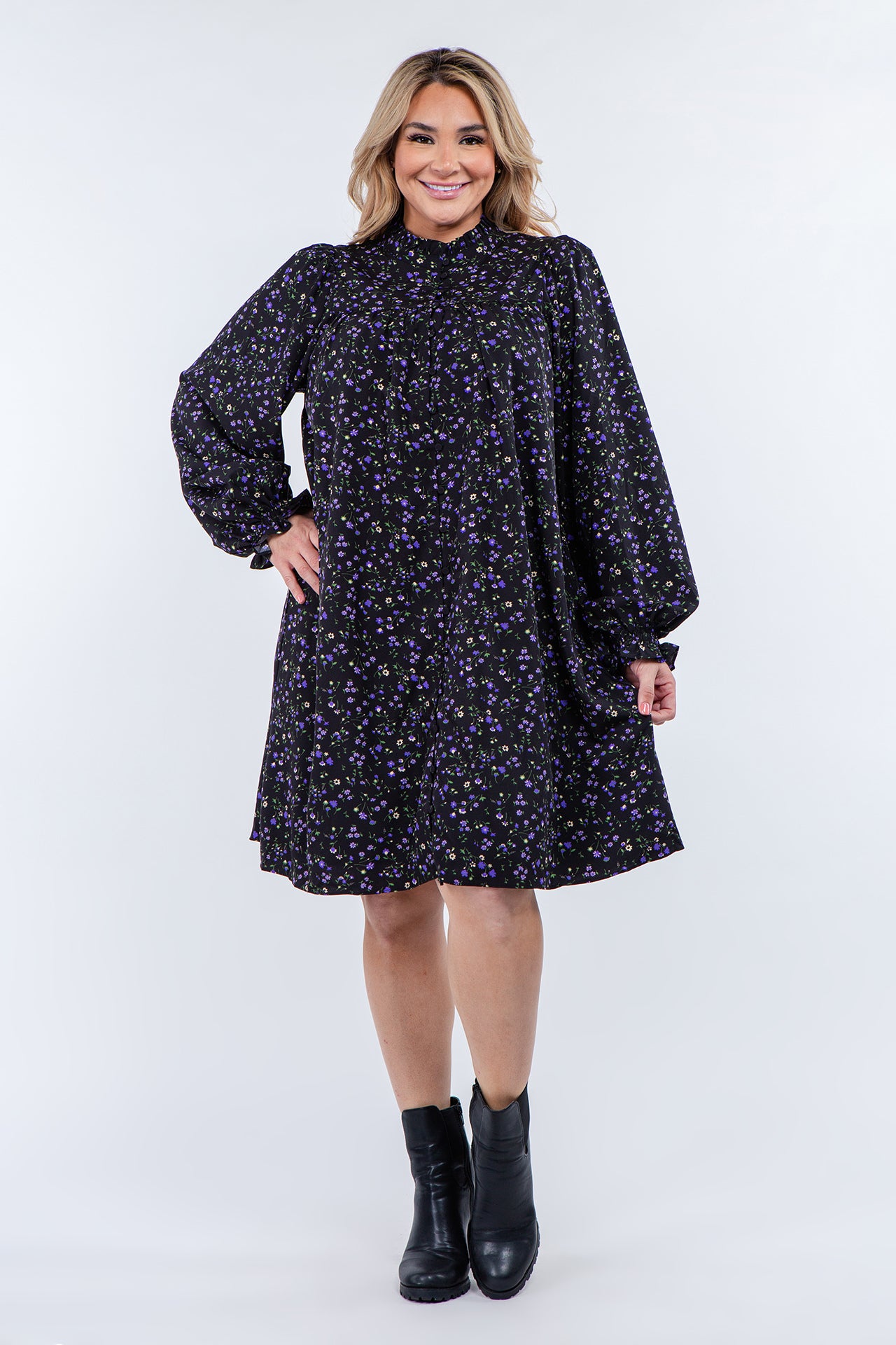 ENGLISH FACTORY - Floral Button Detail Mini Dress - DRESSES available at Objectrare