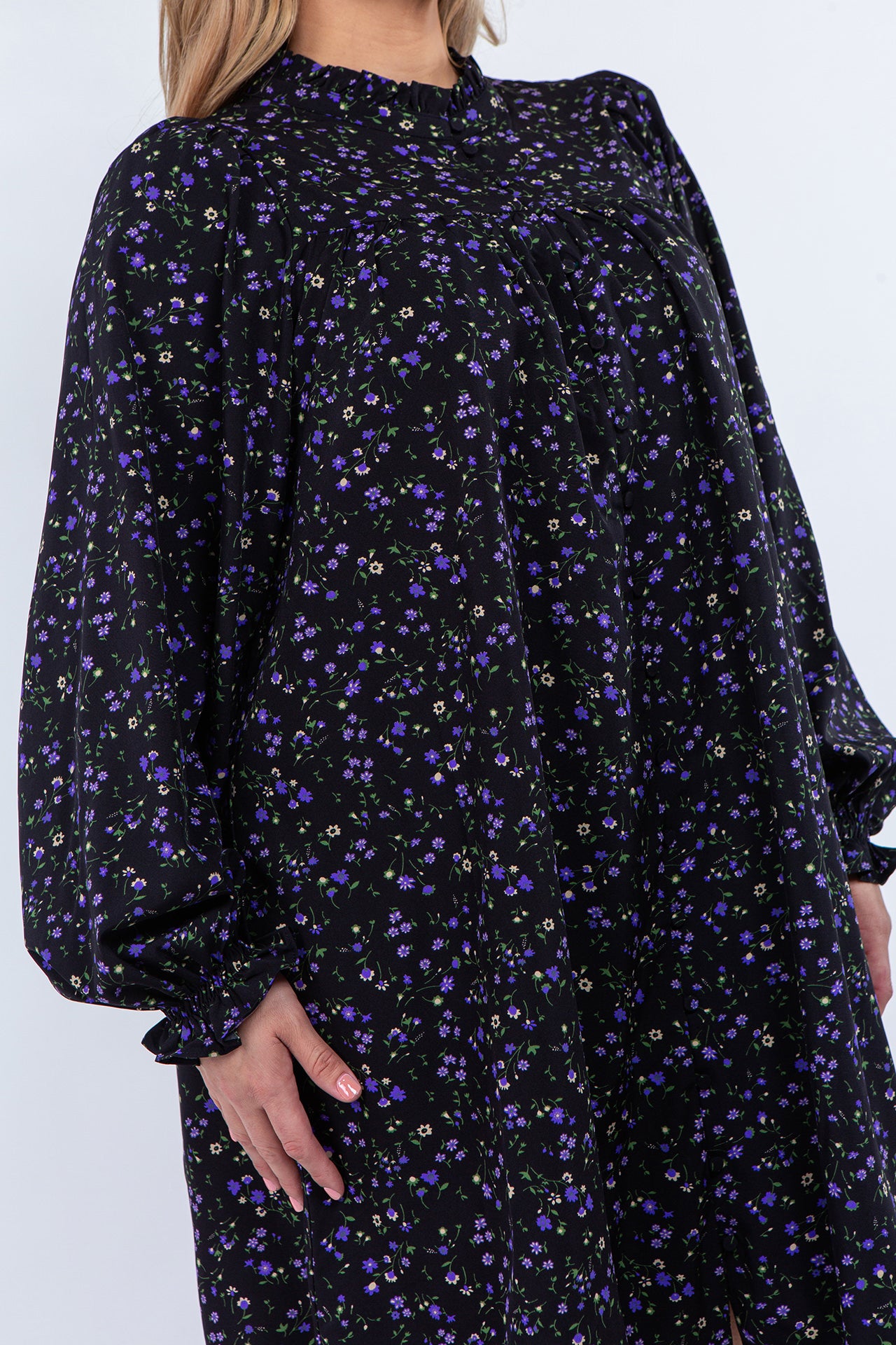 ENGLISH FACTORY - Floral Button Detail Mini Dress - DRESSES available at Objectrare