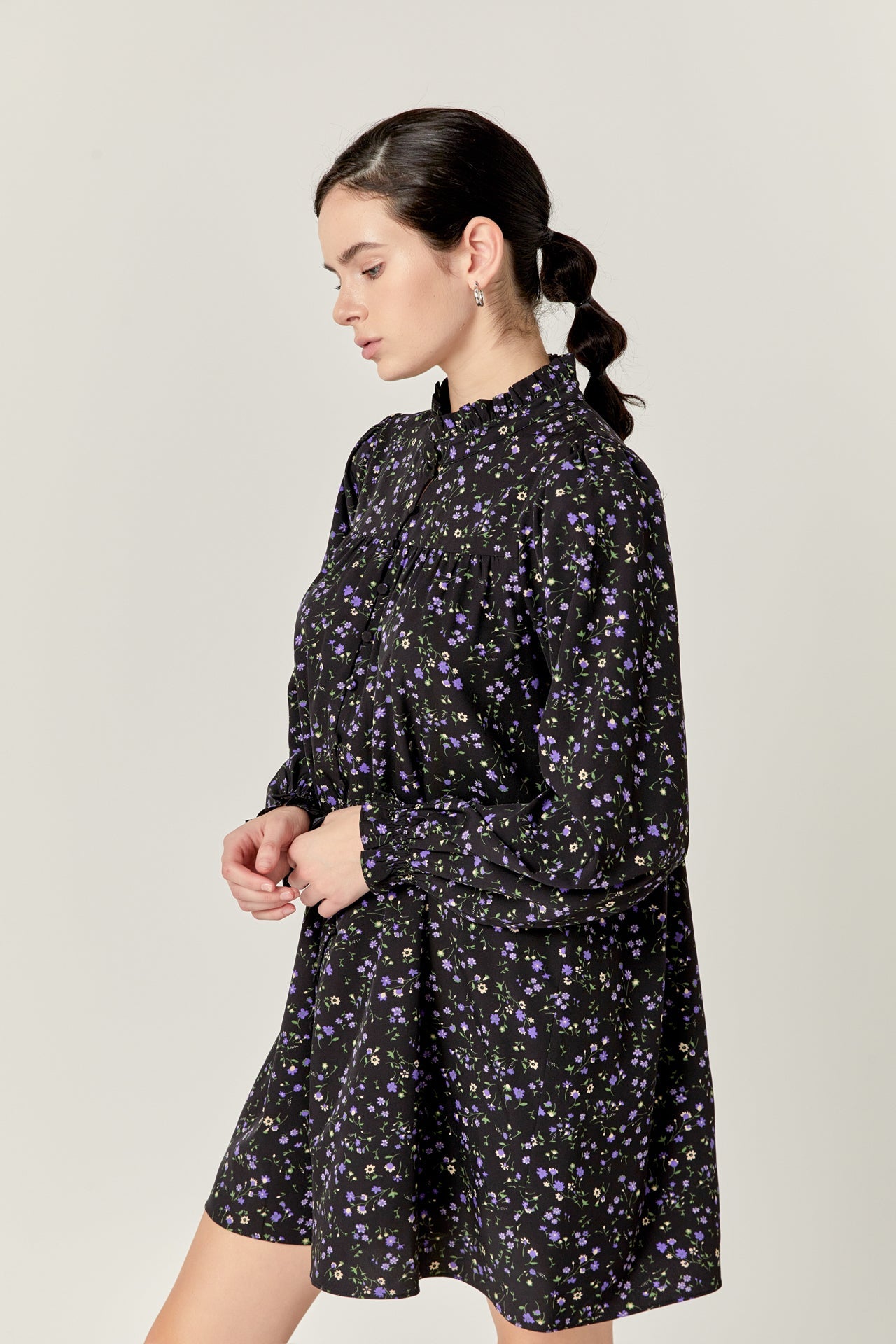 ENGLISH FACTORY - Floral Button Detail Mini Dress - DRESSES available at Objectrare