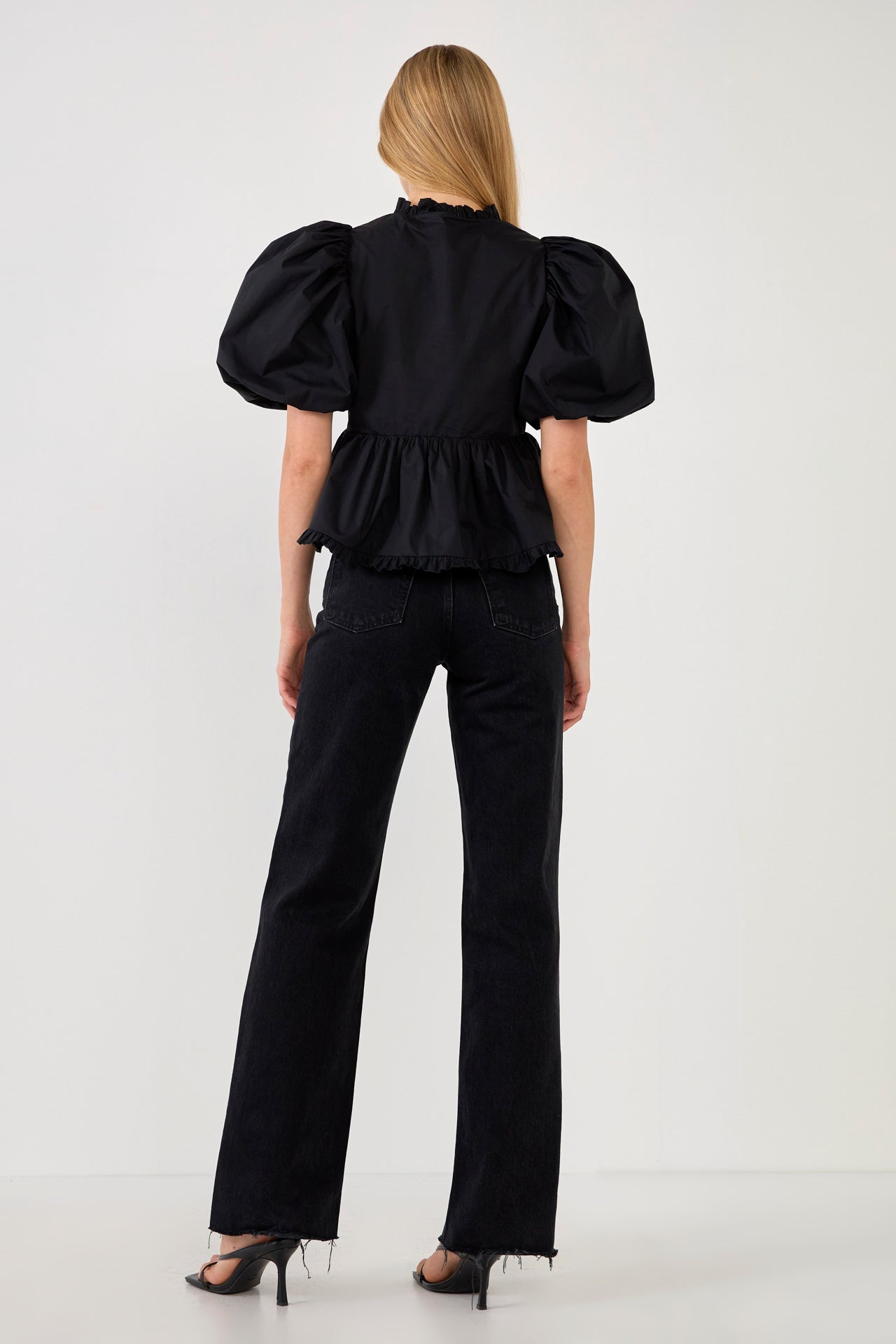 Puff Sleeve Peplum Top