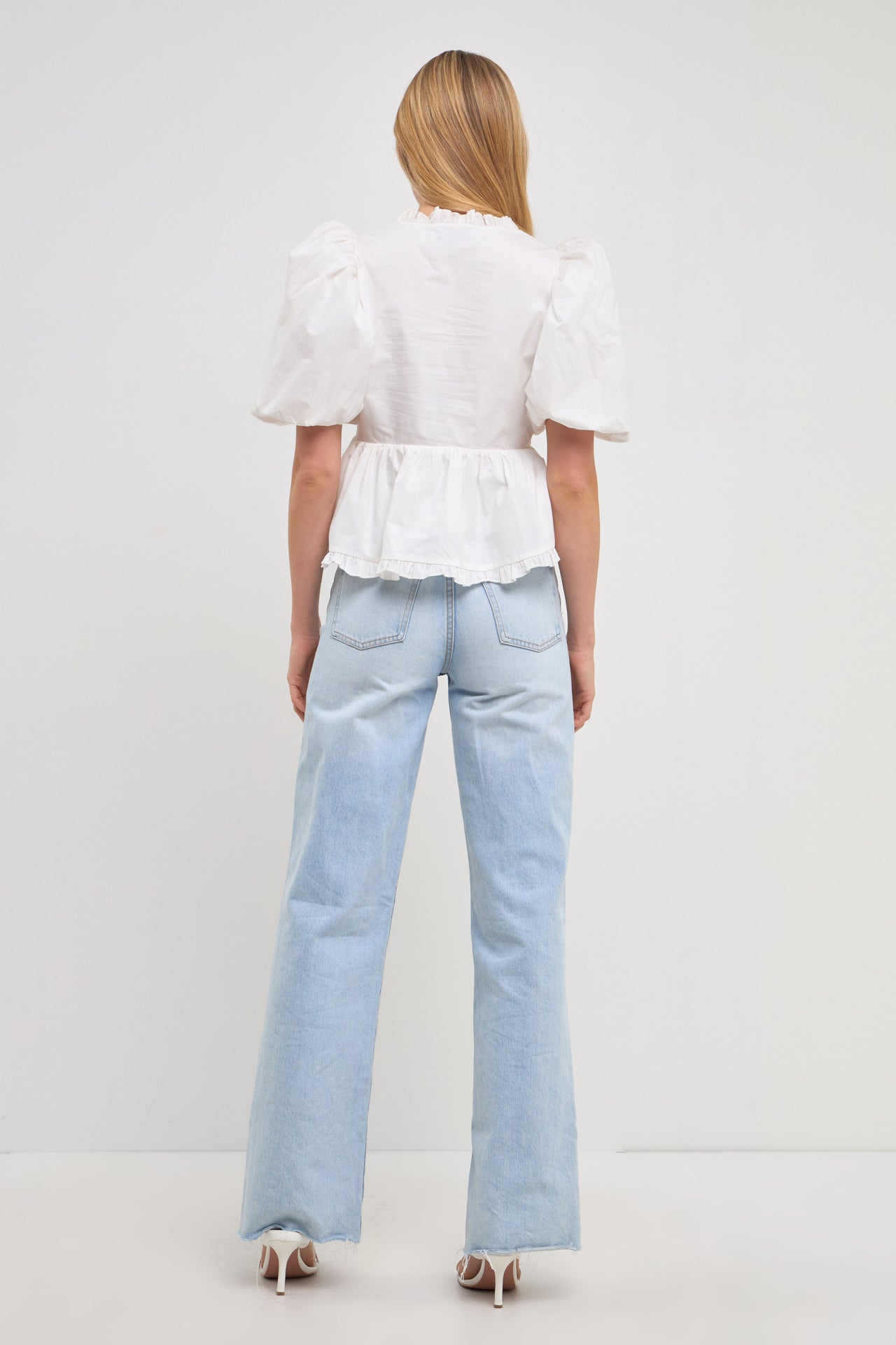 Puff Sleeve Peplum Top