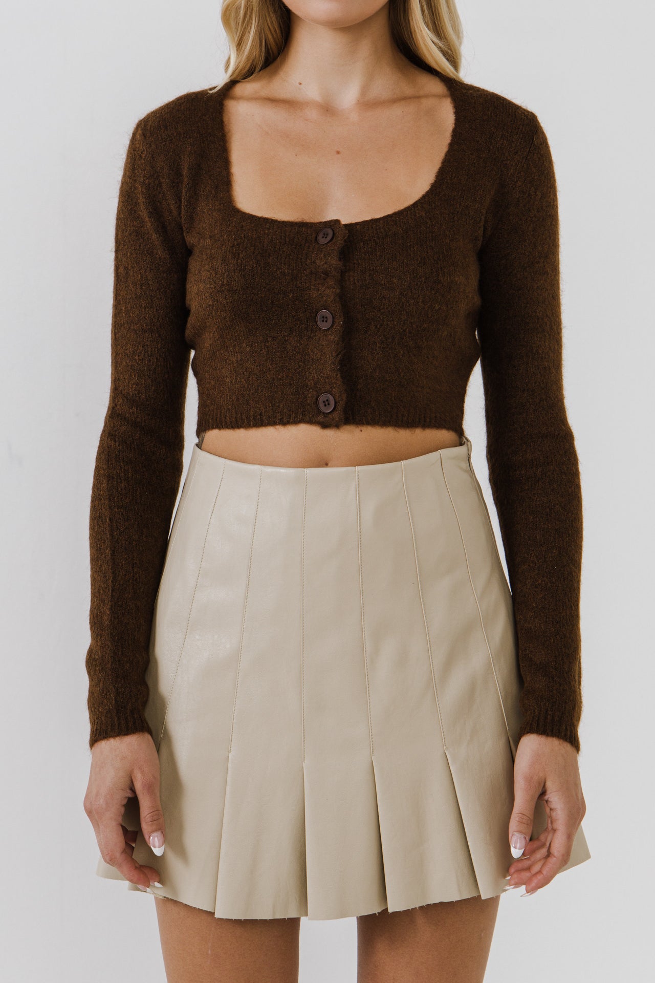 ENDLESS ROSE - Cropped Knit Cardigan - SWEATERS & KNITS available at Objectrare