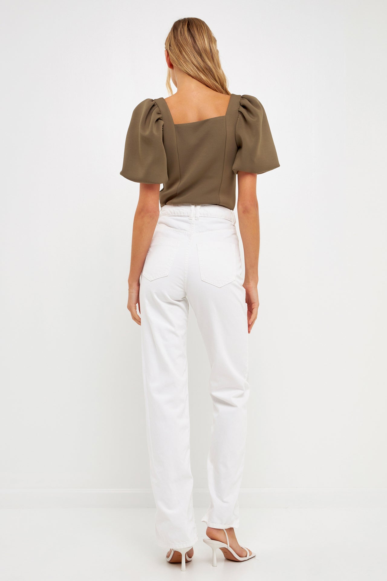 ENGLISH FACTORY - Scuba Puff Sleeve Top - TOPS available at Objectrare