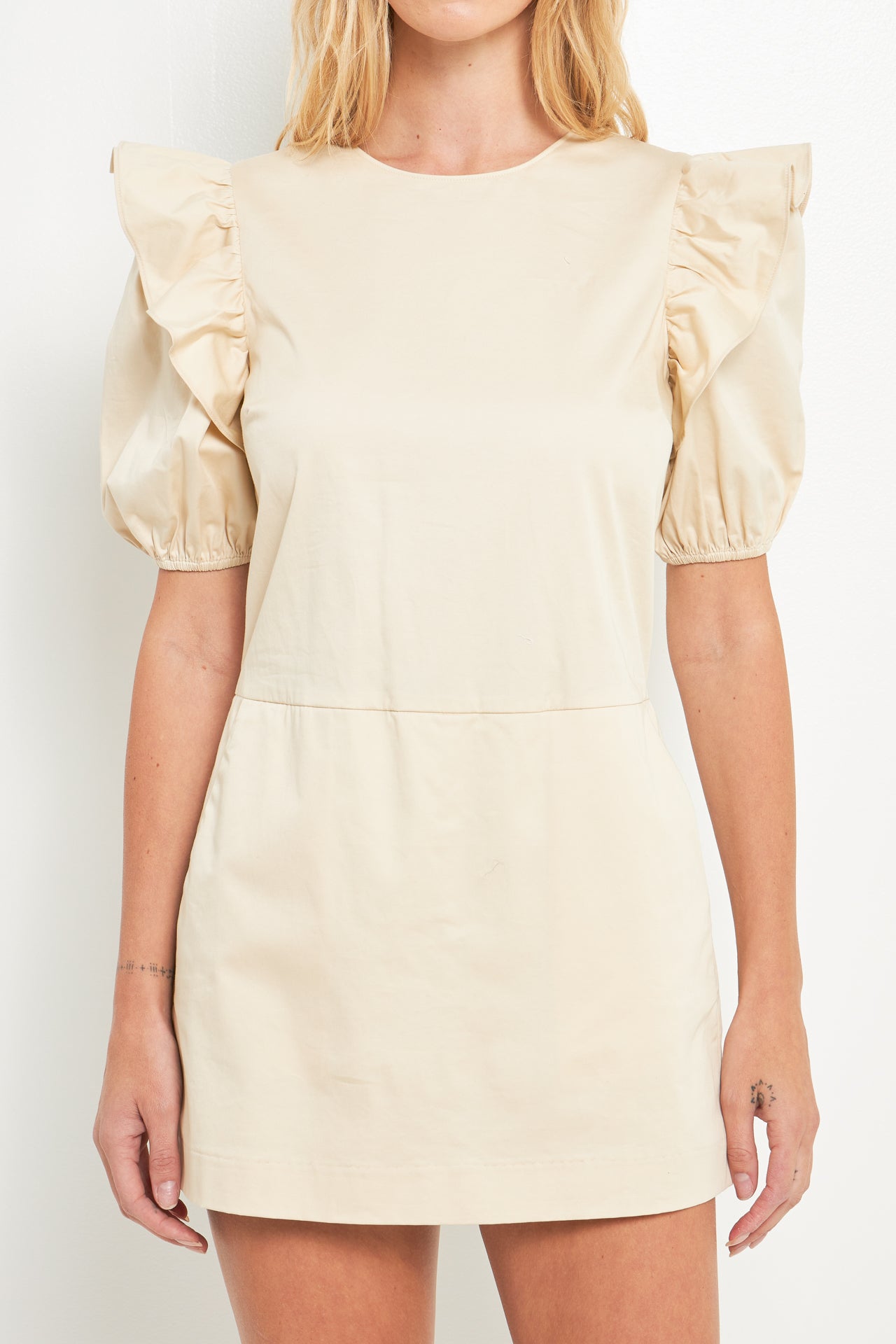 ENGLISH FACTORY - Puff sleeve with Stretched Romper - ROMPERS available at Objectrare
