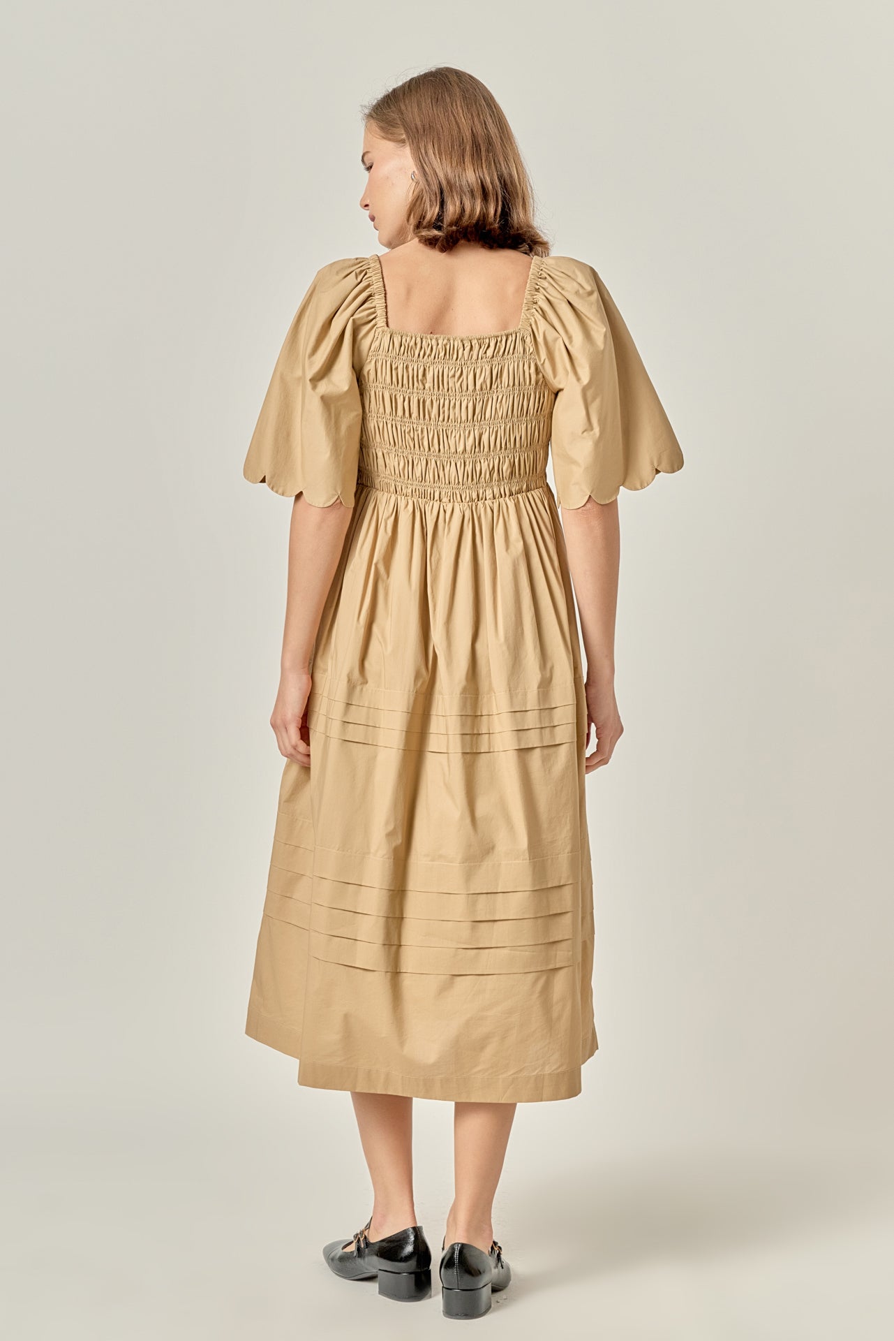 ENGLISH FACTORY - Scallop Detail Midi Dress - DRESSES available at Objectrare