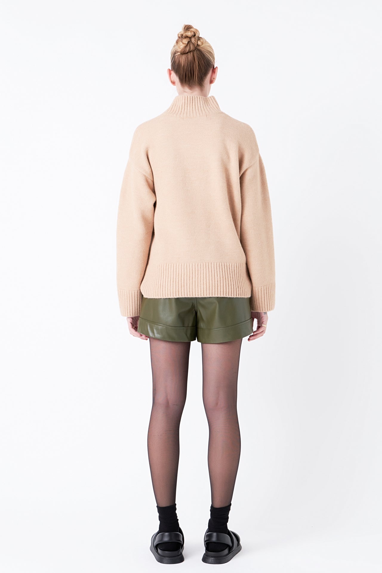 GREY LAB - Pu Shorts - SHORTS available at Objectrare