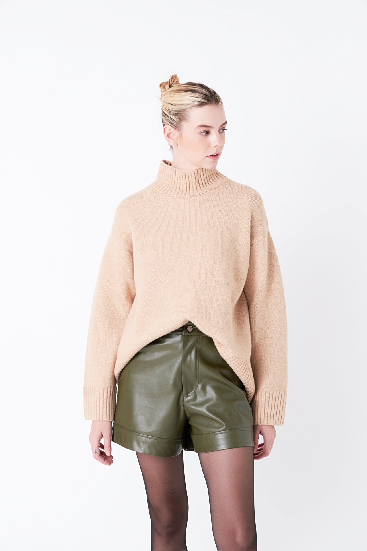 GREY LAB - Pu Shorts - SHORTS available at Objectrare