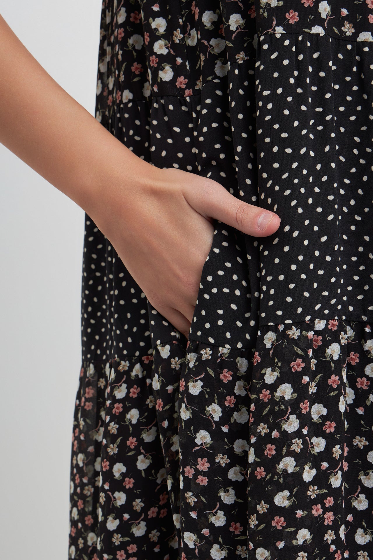 FREE THE ROSES - Floral & Dot Print Maxi Dress - DRESSES available at Objectrare