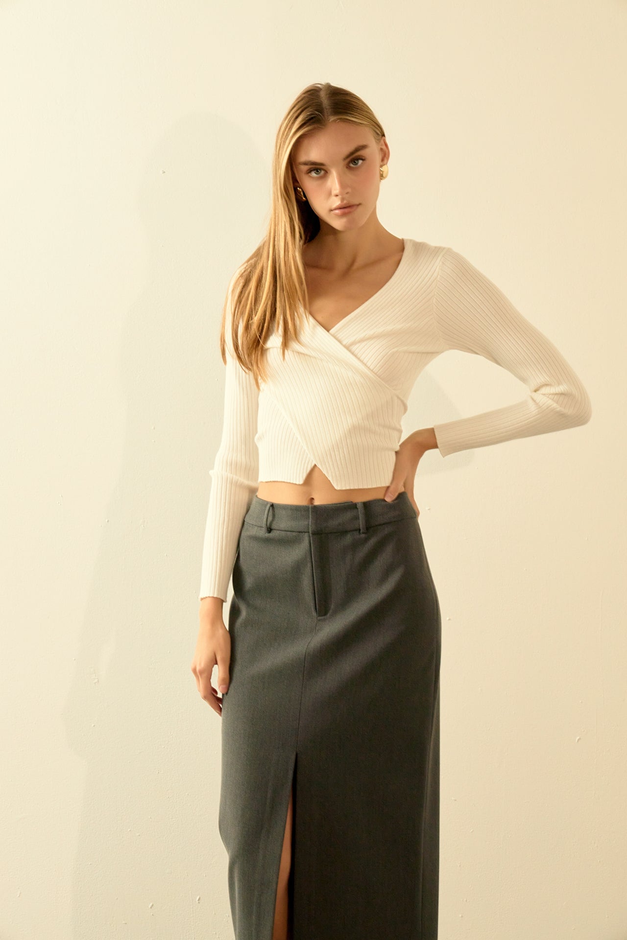 ENDLESS ROSE - Wrapped Detail Sweater - TOPS available at Objectrare