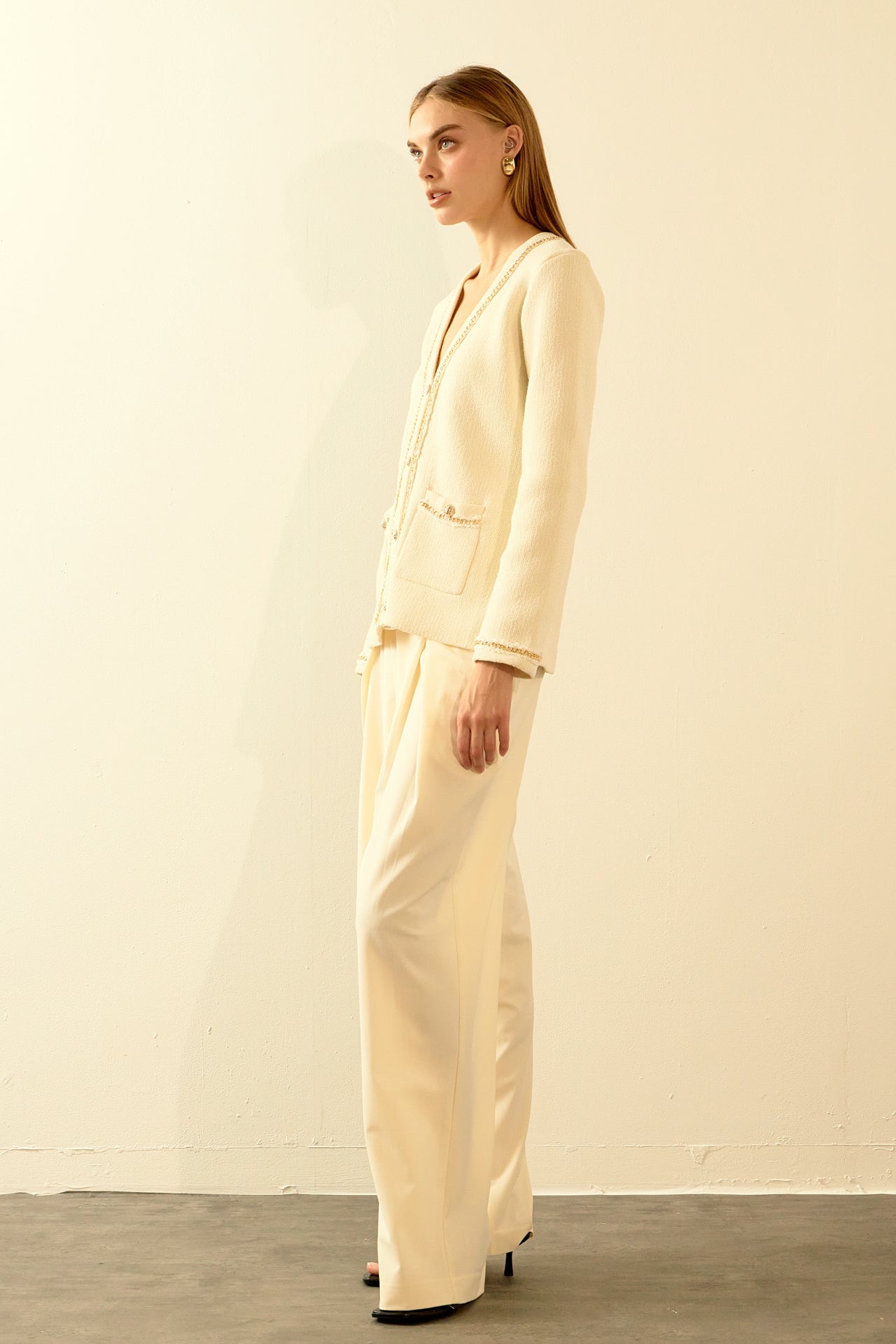ENDLESS ROSE - Chain Trim Cardigan - SWEATERS & KNITS available at Objectrare