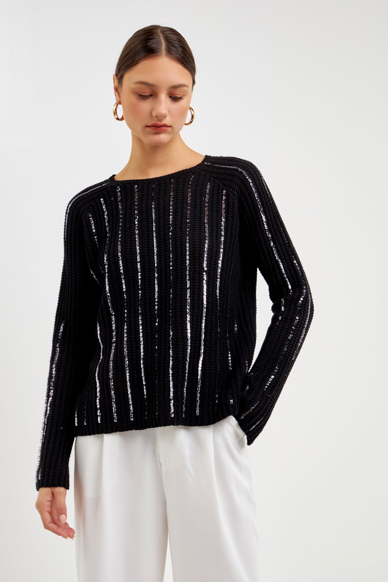 ENDLESS ROSE - Sequin Knit Sweater - SWEATERS & KNITS available at Objectrare