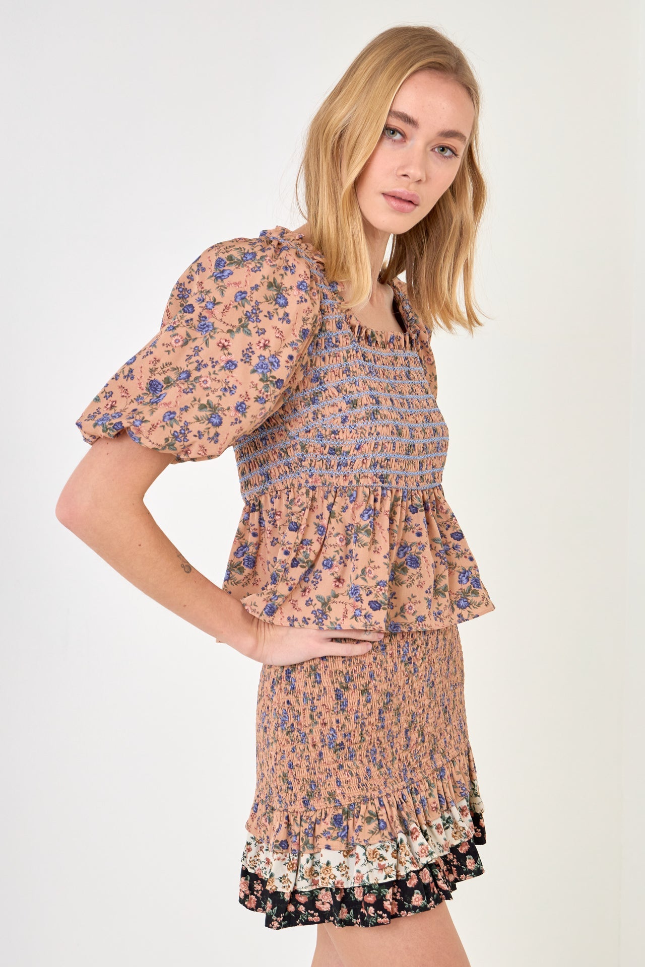 FREE THE ROSES - Floral Multi Color Mini Skirt - SKIRTS available at Objectrare