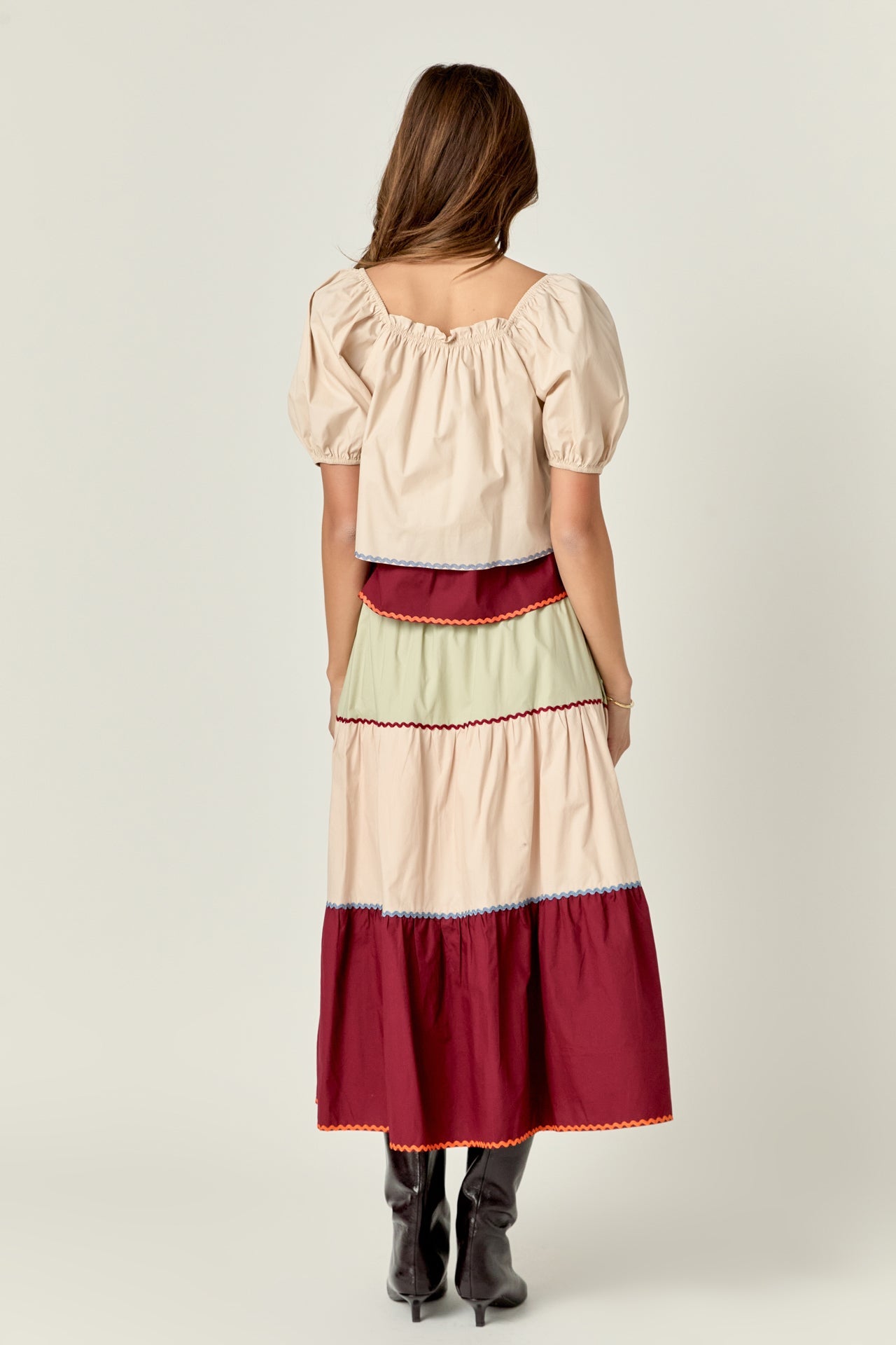 ENGLISH FACTORY - Color Block Midi Skirt - SKIRTS available at Objectrare