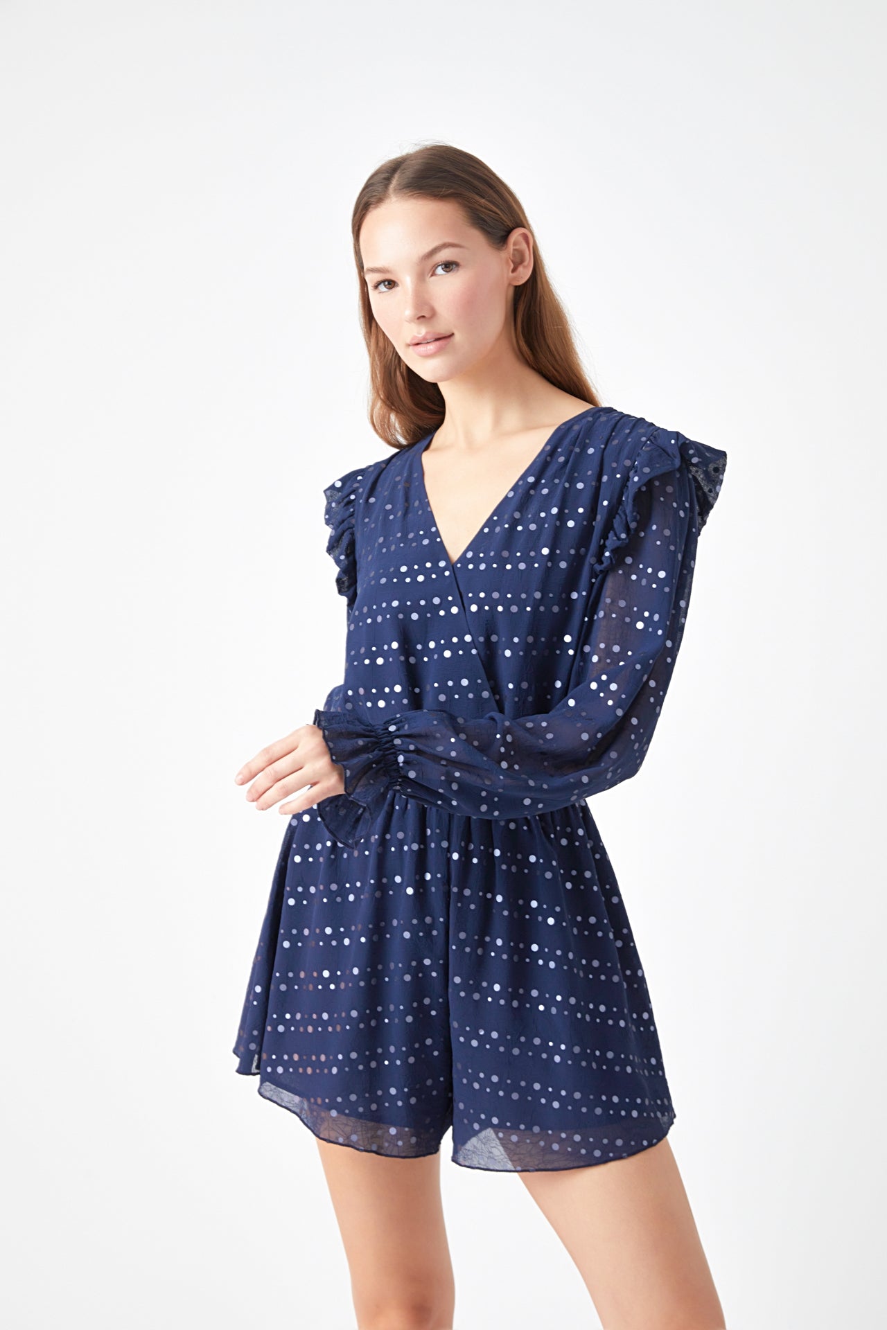 ENDLESS ROSE - Metallic Dots Romper - ROMPERS available at Objectrare