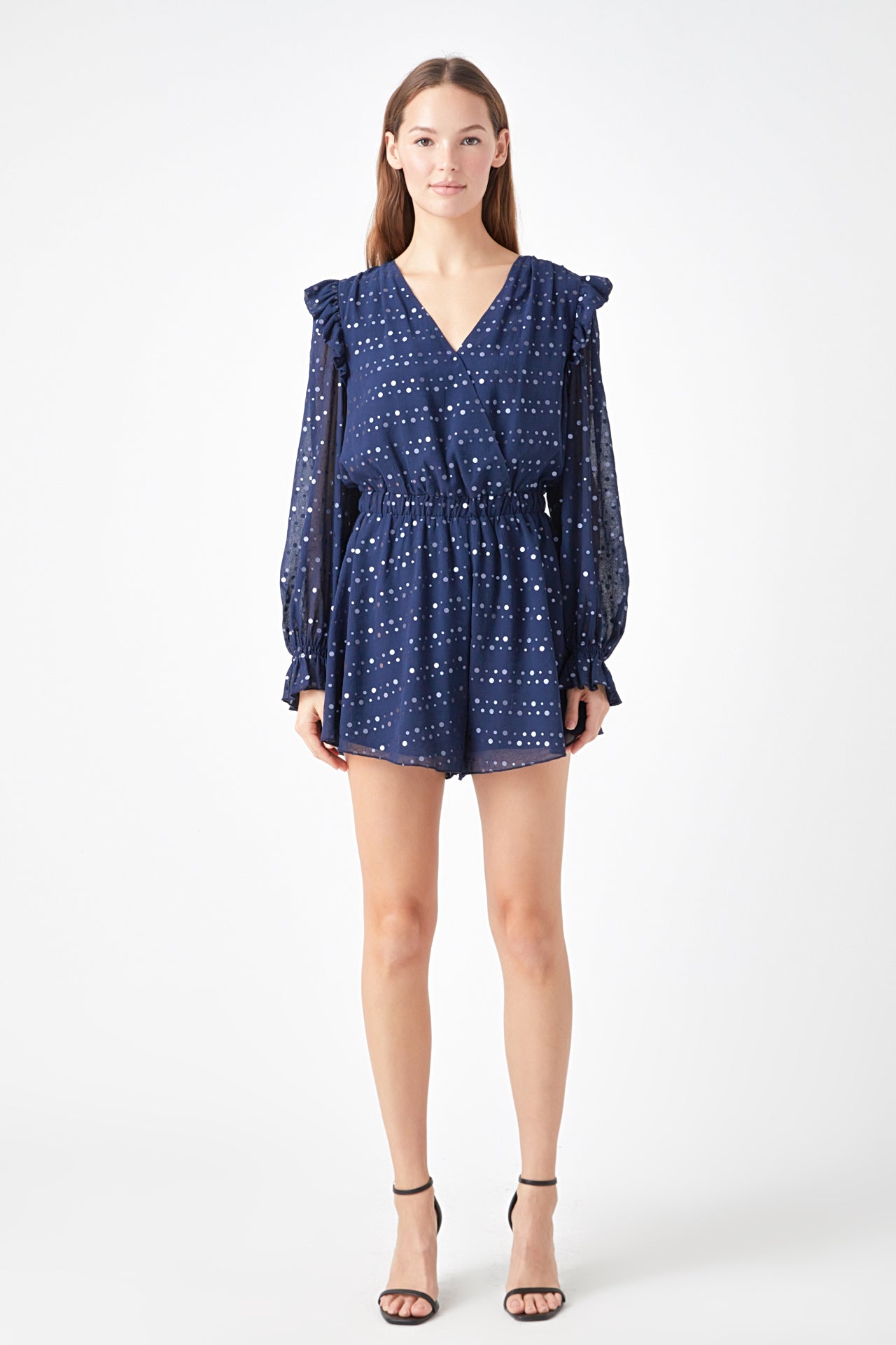 ENDLESS ROSE - Metallic Dots Romper - ROMPERS available at Objectrare