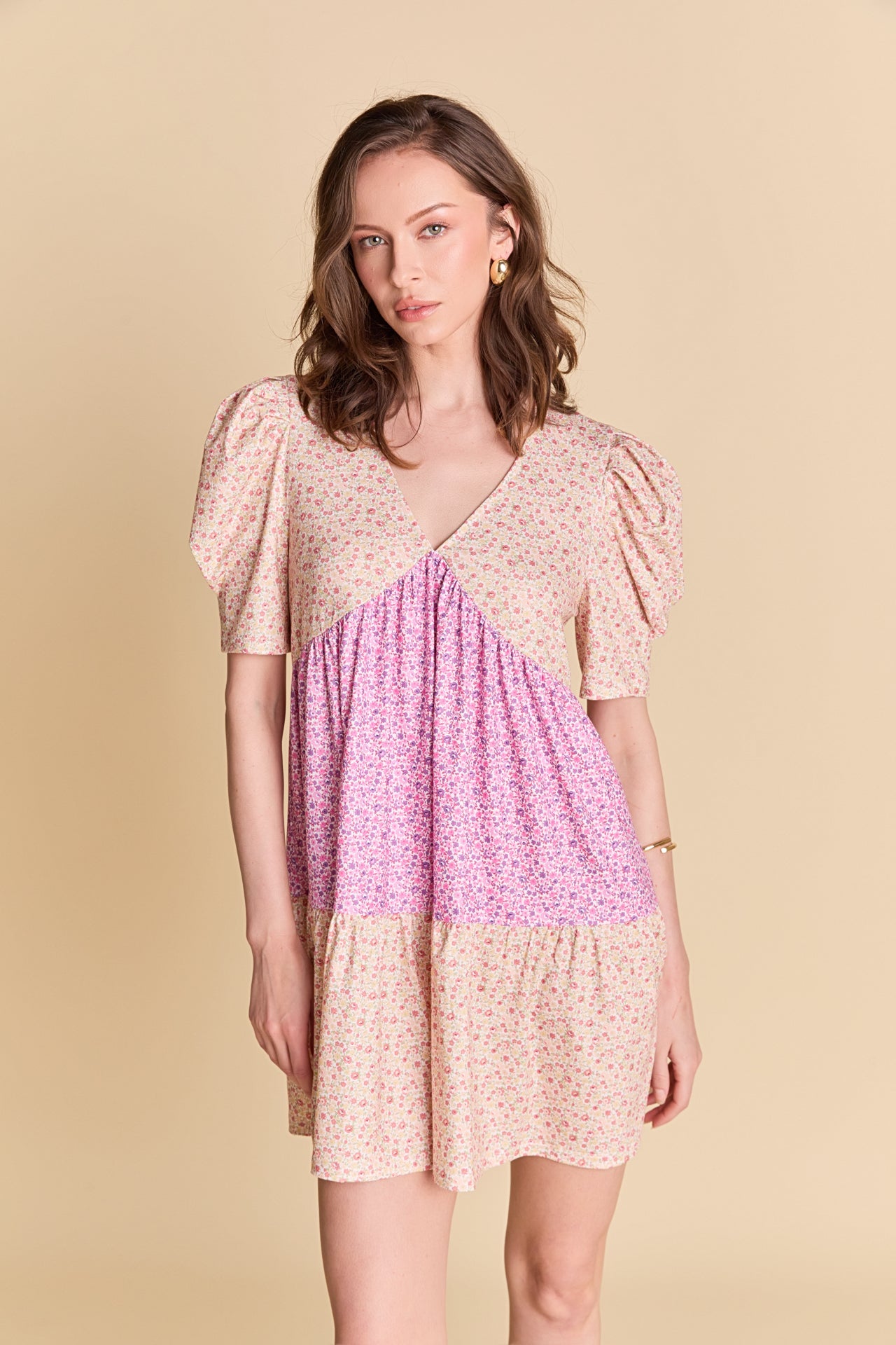 LA'VEN - Floral Knit Mini Dress - DRESSES available at Objectrare
