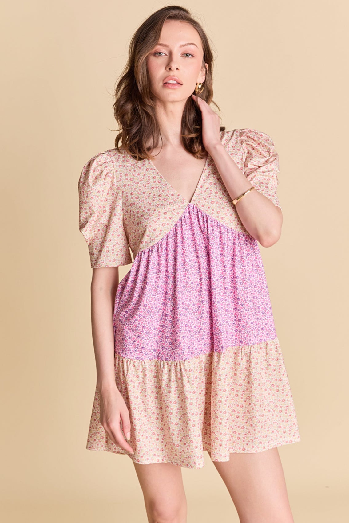 LA'VEN - Floral Knit Mini Dress - DRESSES available at Objectrare