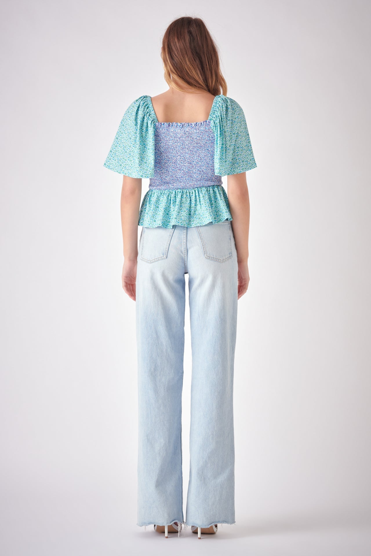 FREE THE ROSES - Floral Knit Smocked Top - TOPS available at Objectrare