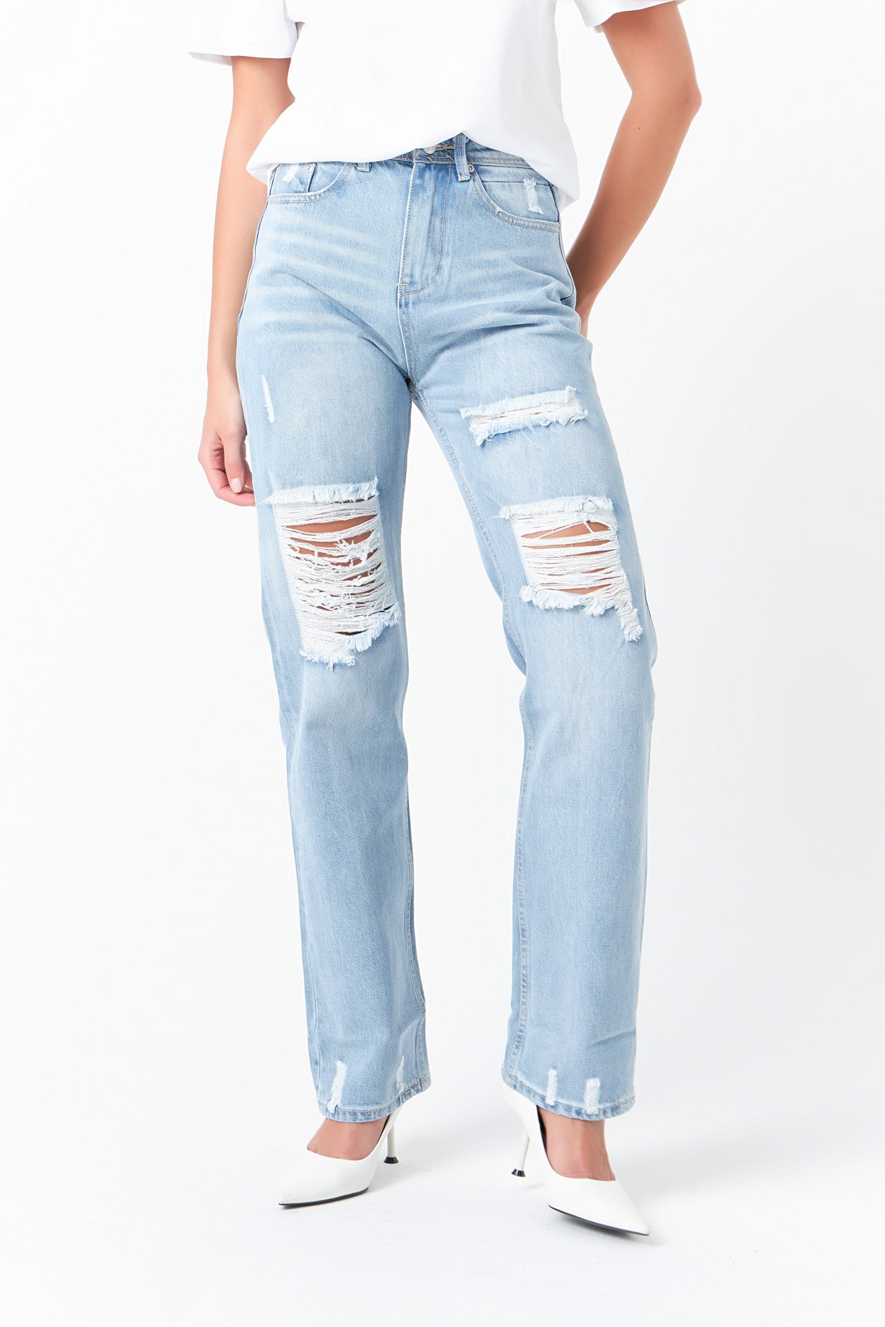 GREY LAB - Destroyed Jeans - JEANS available at Objectrare