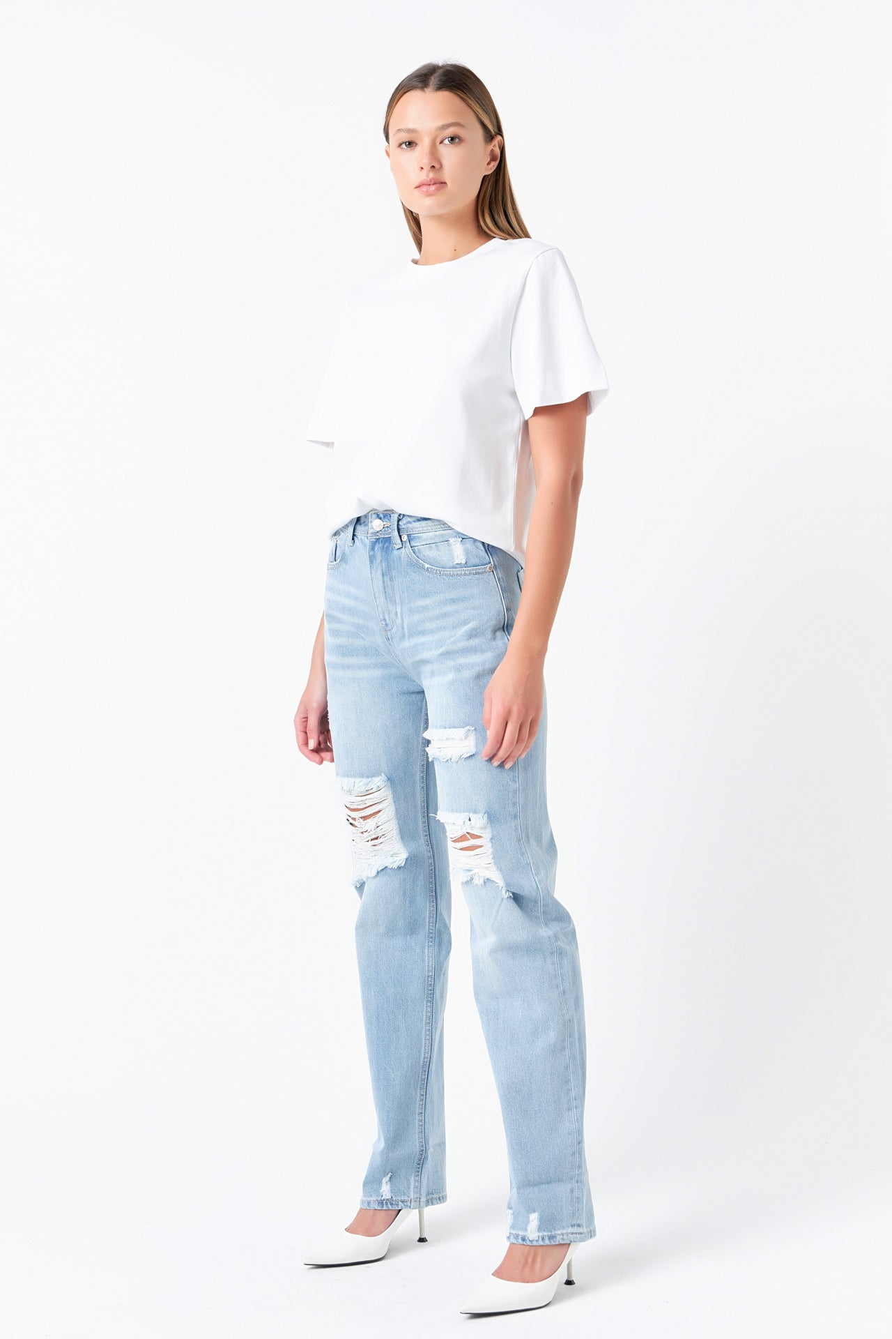 GREY LAB - Destroyed Jeans - JEANS available at Objectrare