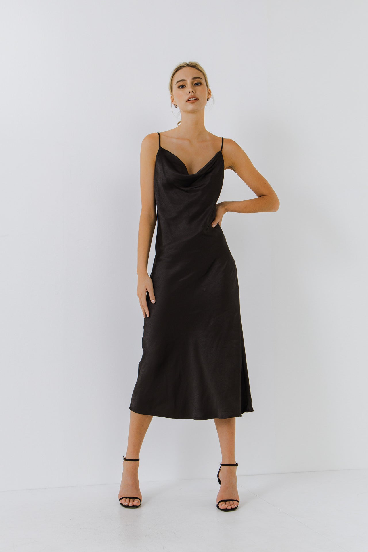 ENDLESS ROSE - Satin Midi Dress - DRESSES available at Objectrare