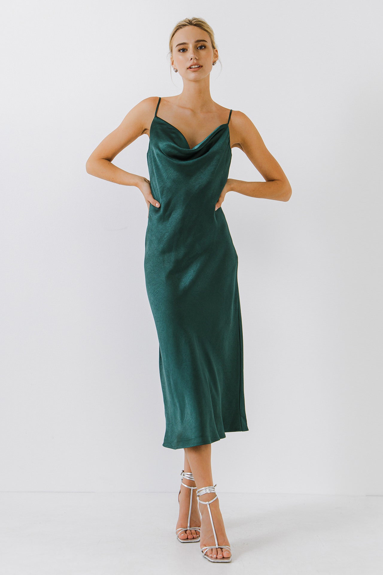 ENDLESS ROSE - Satin Midi Dress - DRESSES available at Objectrare