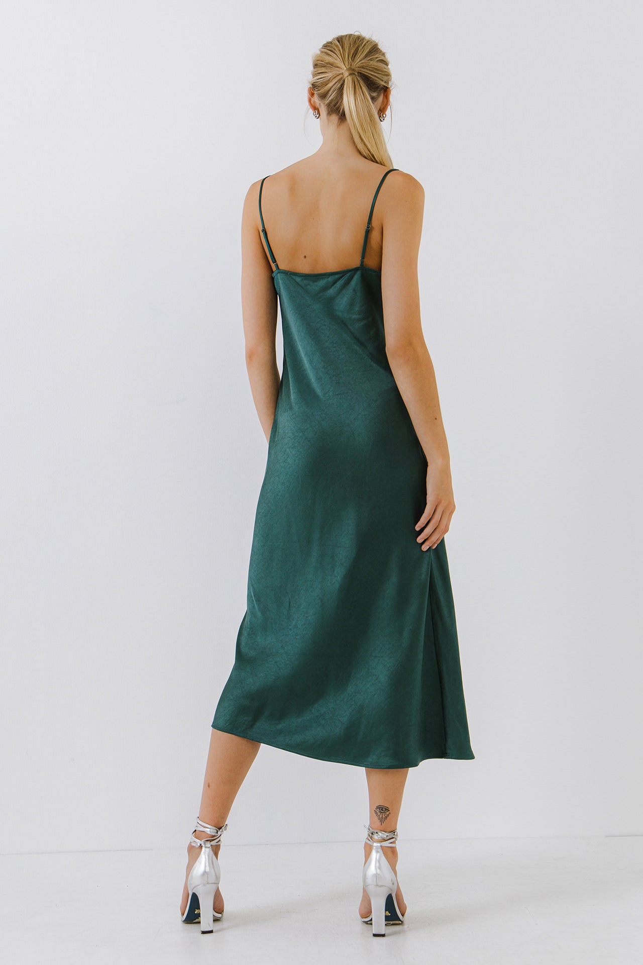 ENDLESS ROSE - Satin Midi Dress - DRESSES available at Objectrare
