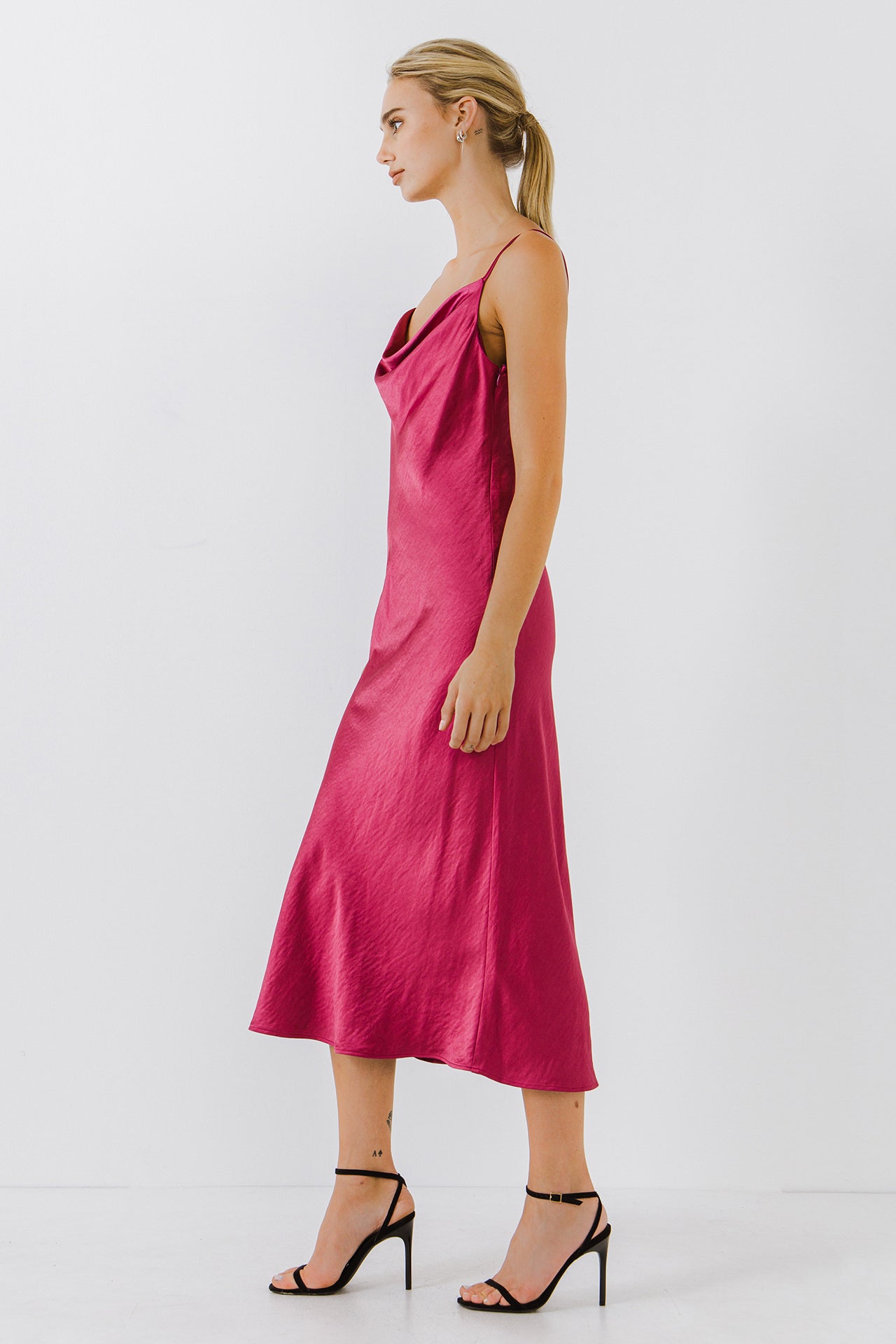 ENDLESS ROSE - Satin Midi Dress - DRESSES available at Objectrare