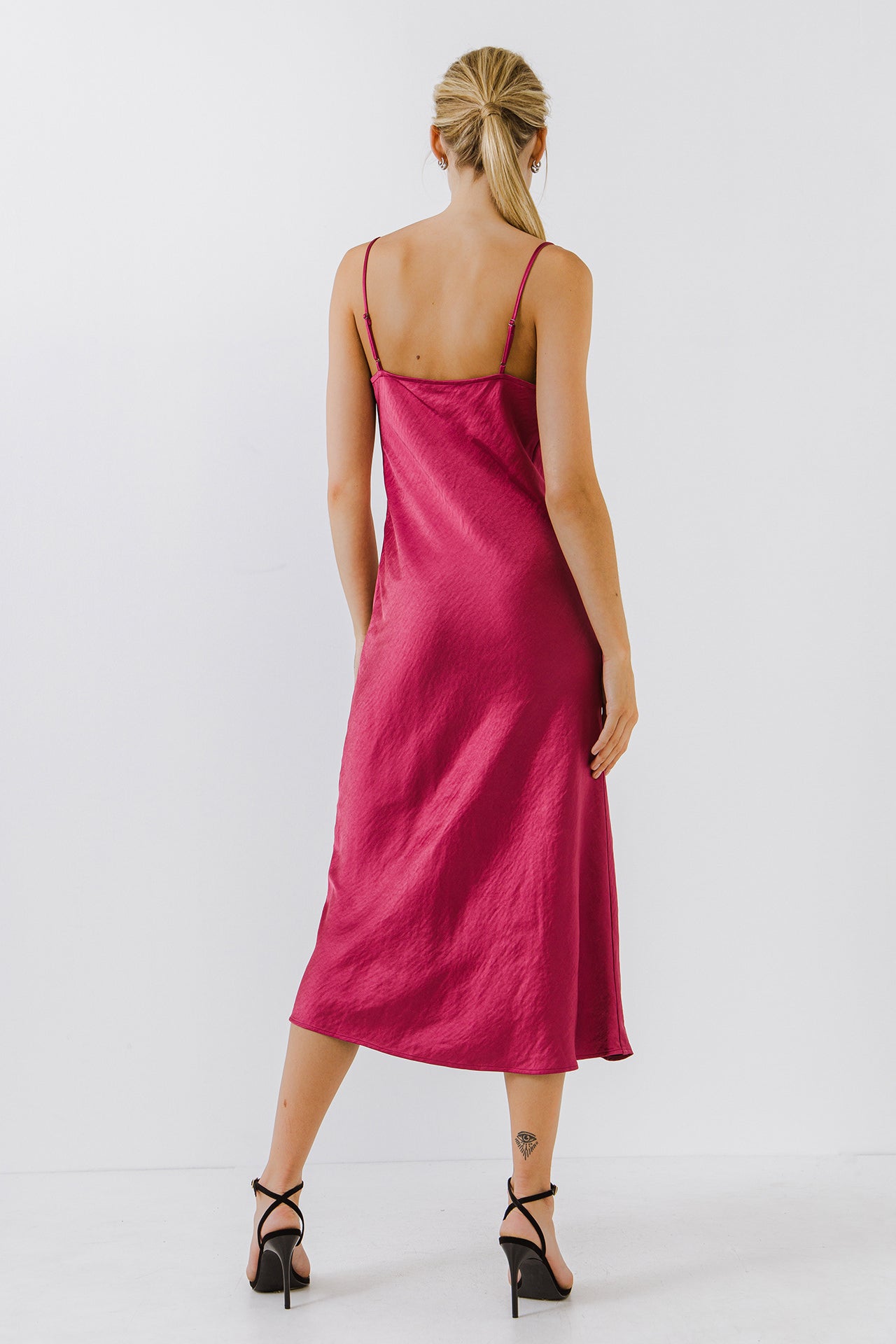 ENDLESS ROSE - Satin Midi Dress - DRESSES available at Objectrare