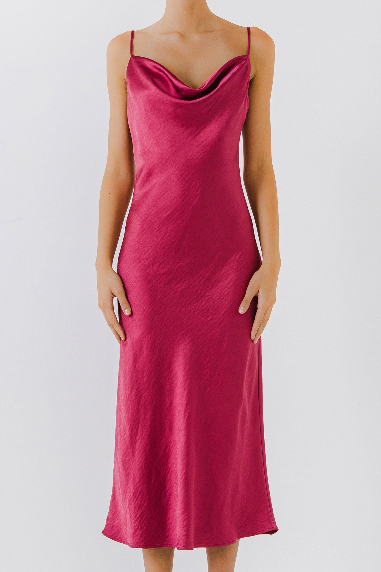 ENDLESS ROSE - Satin Midi Dress - DRESSES available at Objectrare