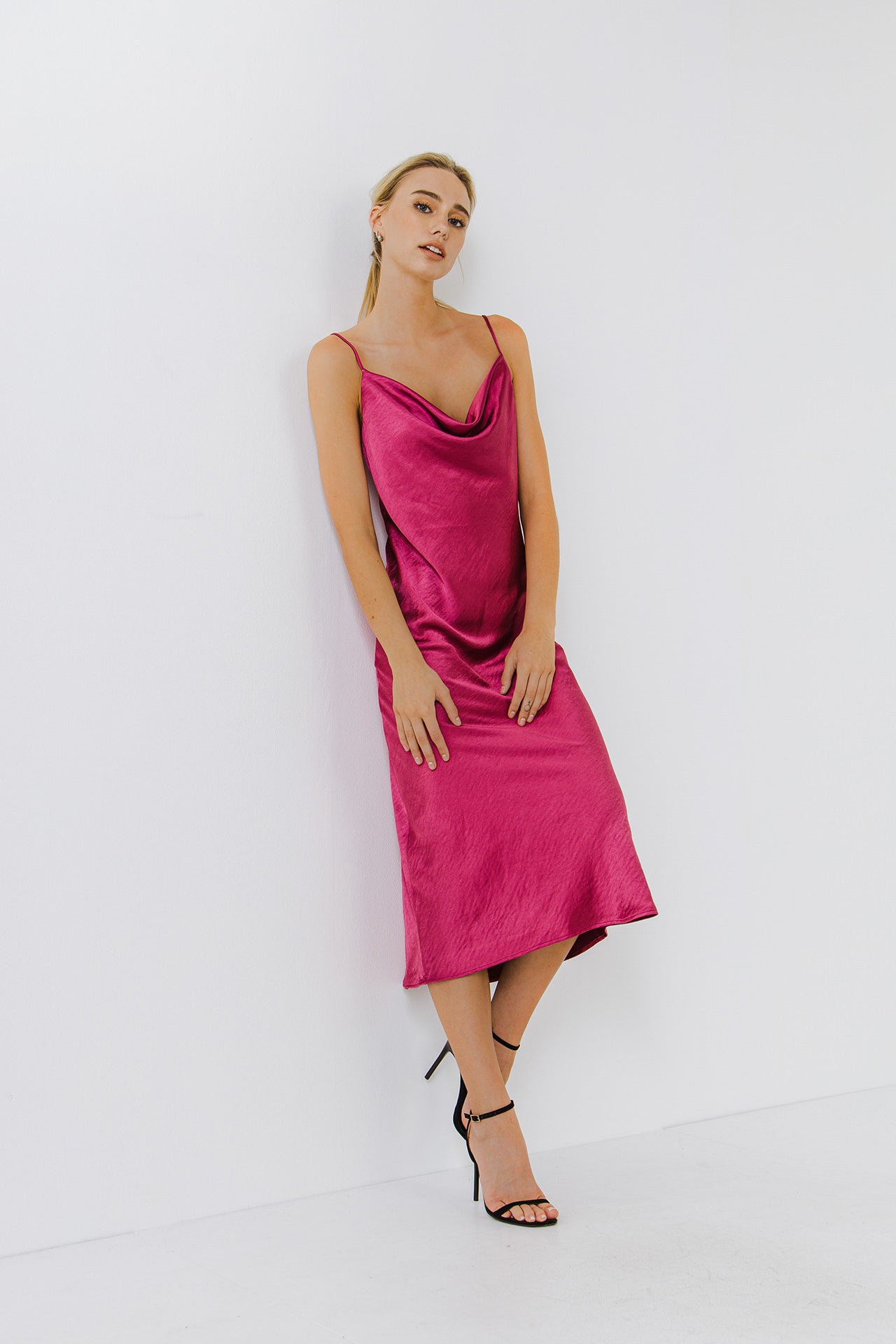 ENDLESS ROSE - Satin Midi Dress - DRESSES available at Objectrare