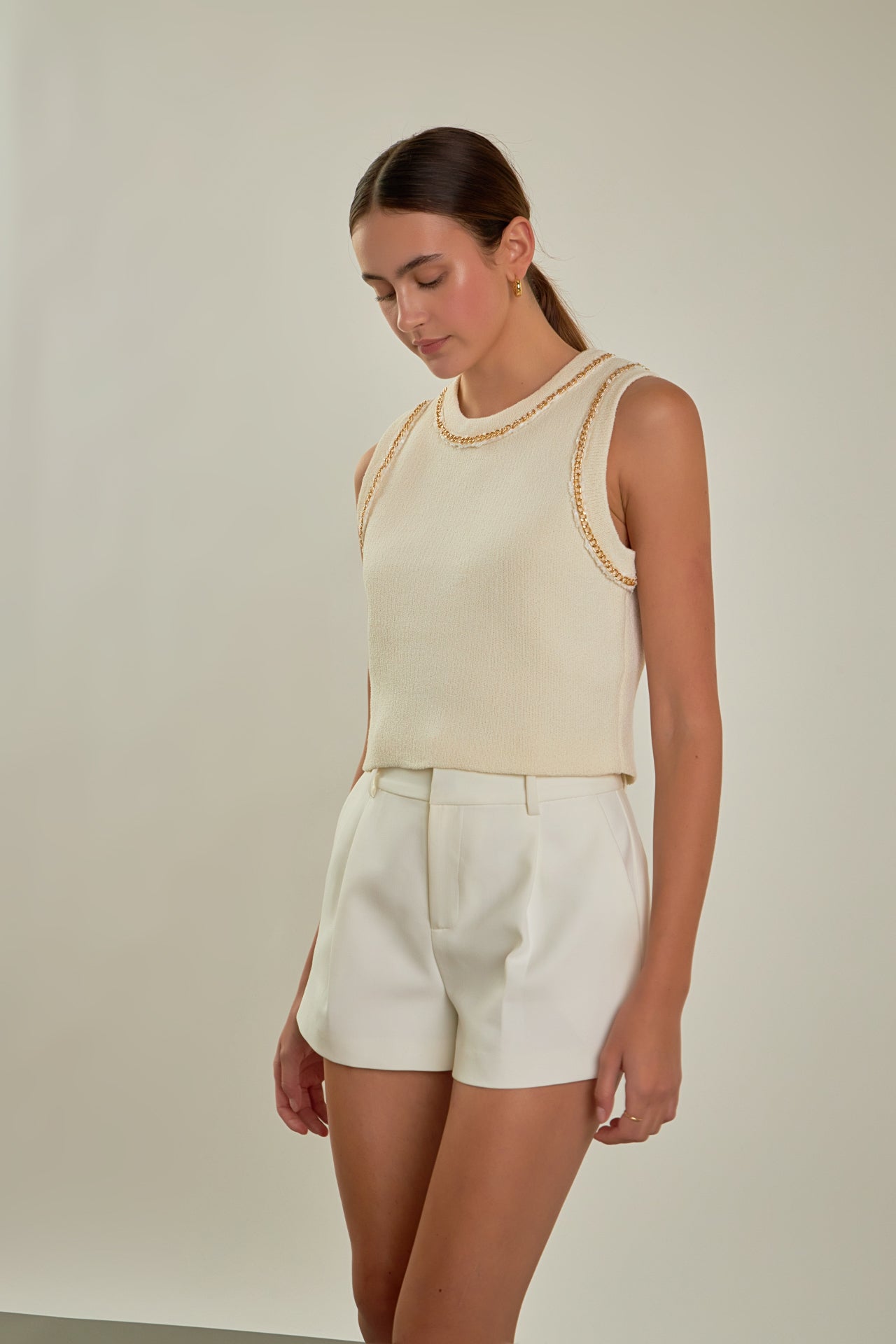 ENDLESS ROSE - Trim Detail Knit Tank Top - CAMI TOPS & TANK available at Objectrare