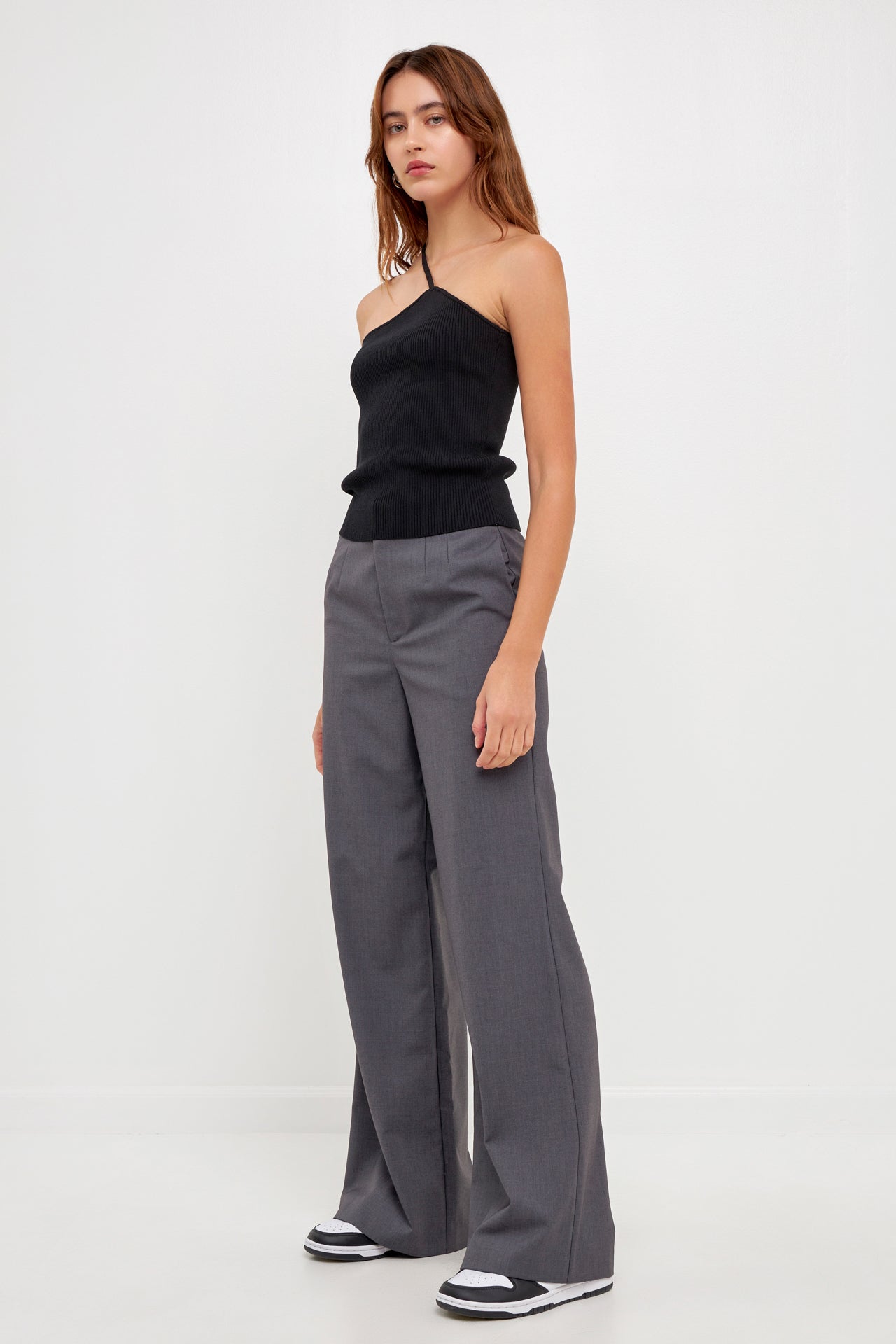 GREY LAB - One Shoulder Strap Knit Tank Top - TOPS available at Objectrare