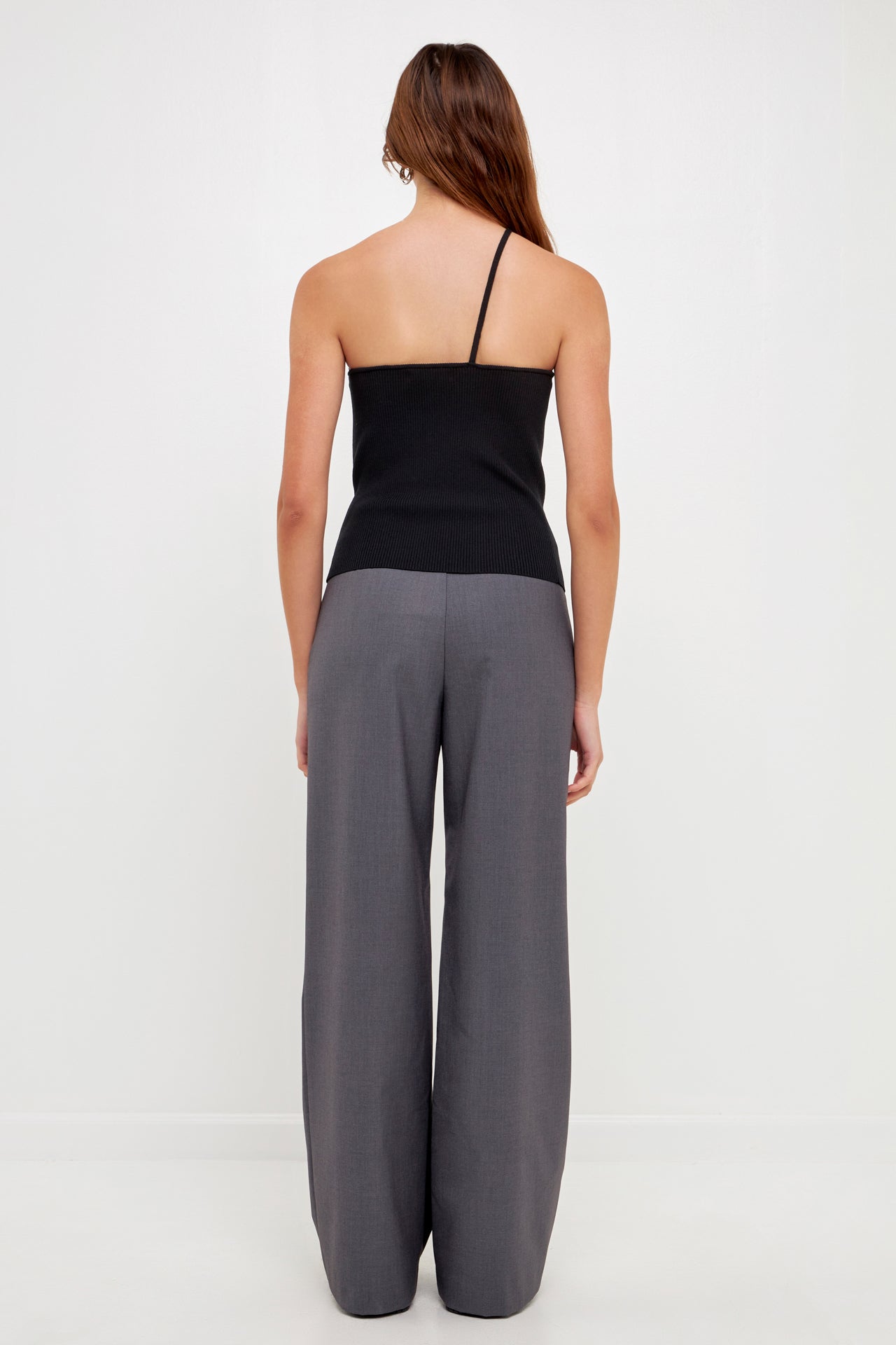 GREY LAB - One Shoulder Strap Knit Tank Top - TOPS available at Objectrare