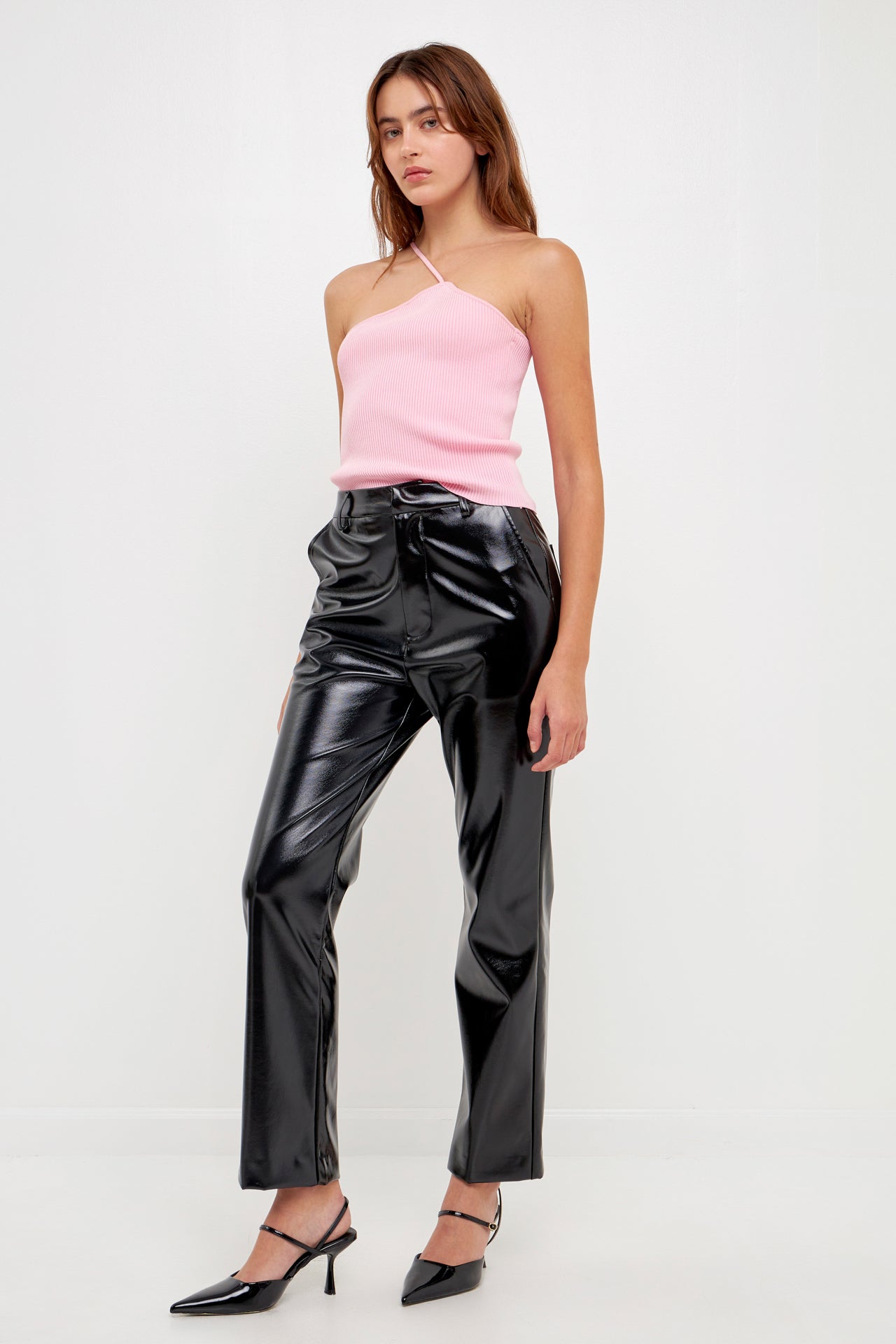 GREY LAB - One Shoulder Strap Knit Tank Top - TOPS available at Objectrare