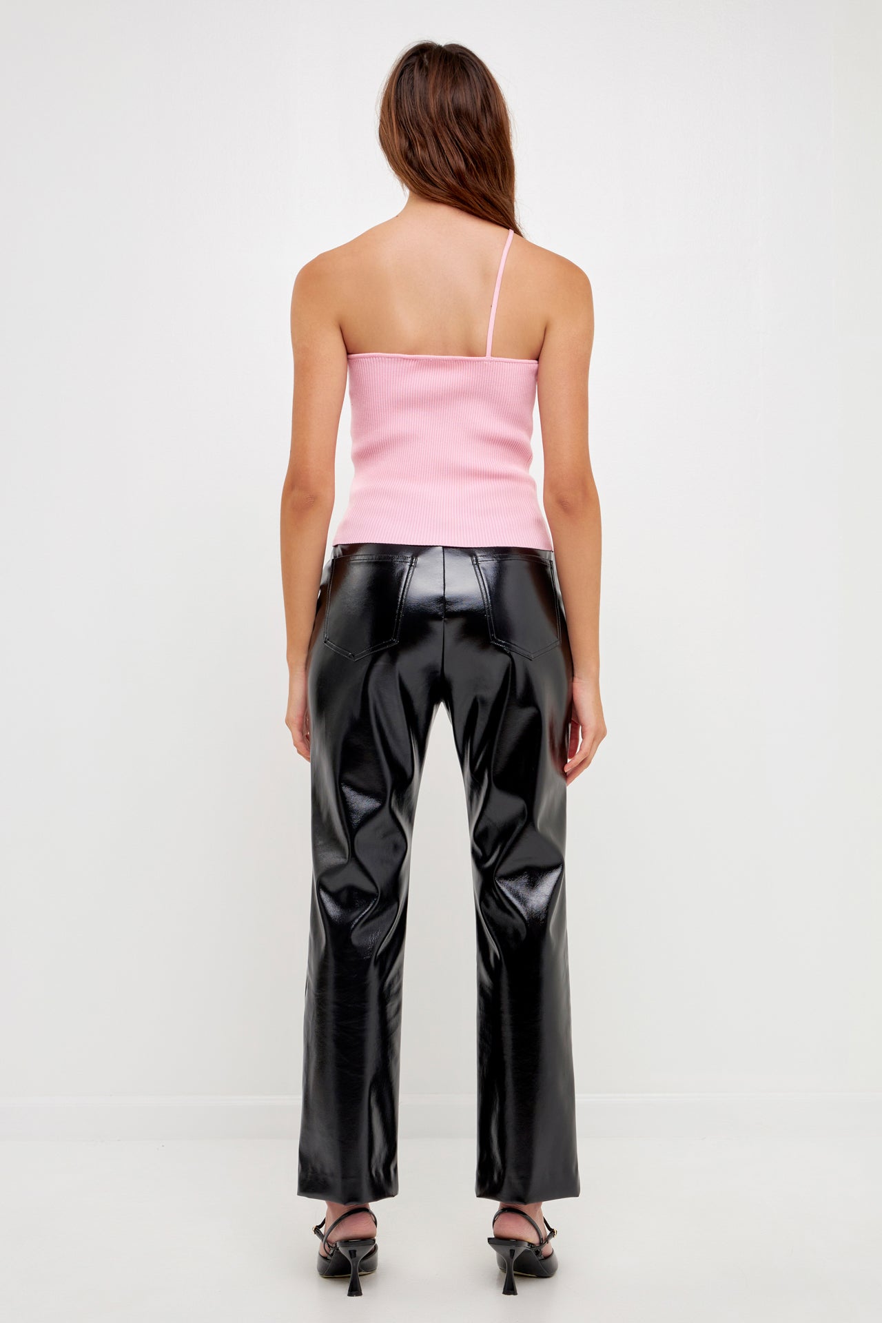 GREY LAB - One Shoulder Strap Knit Tank Top - TOPS available at Objectrare