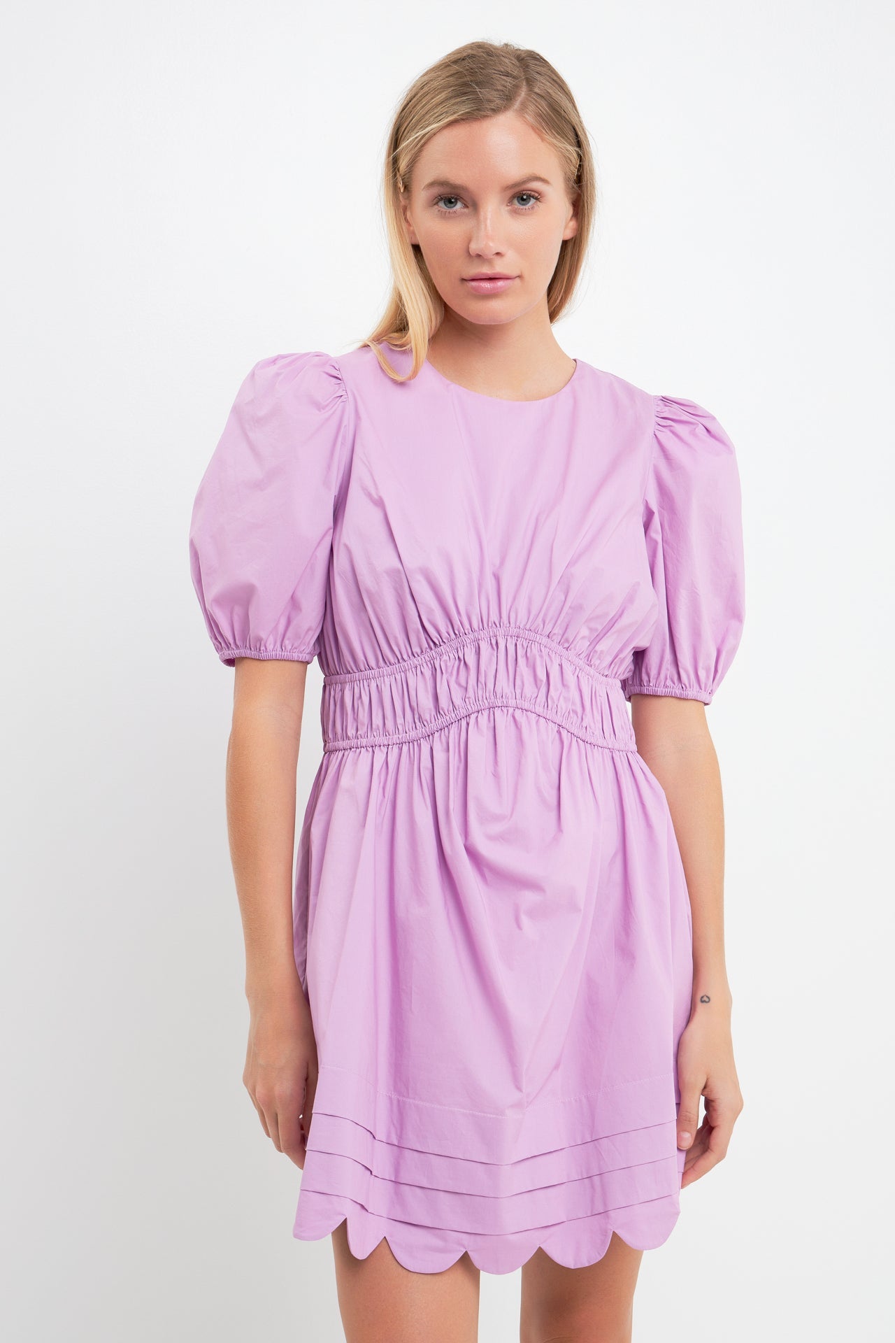ENGLISH FACTORY - Scallop Detail Mini Dress - DRESSES available at Objectrare