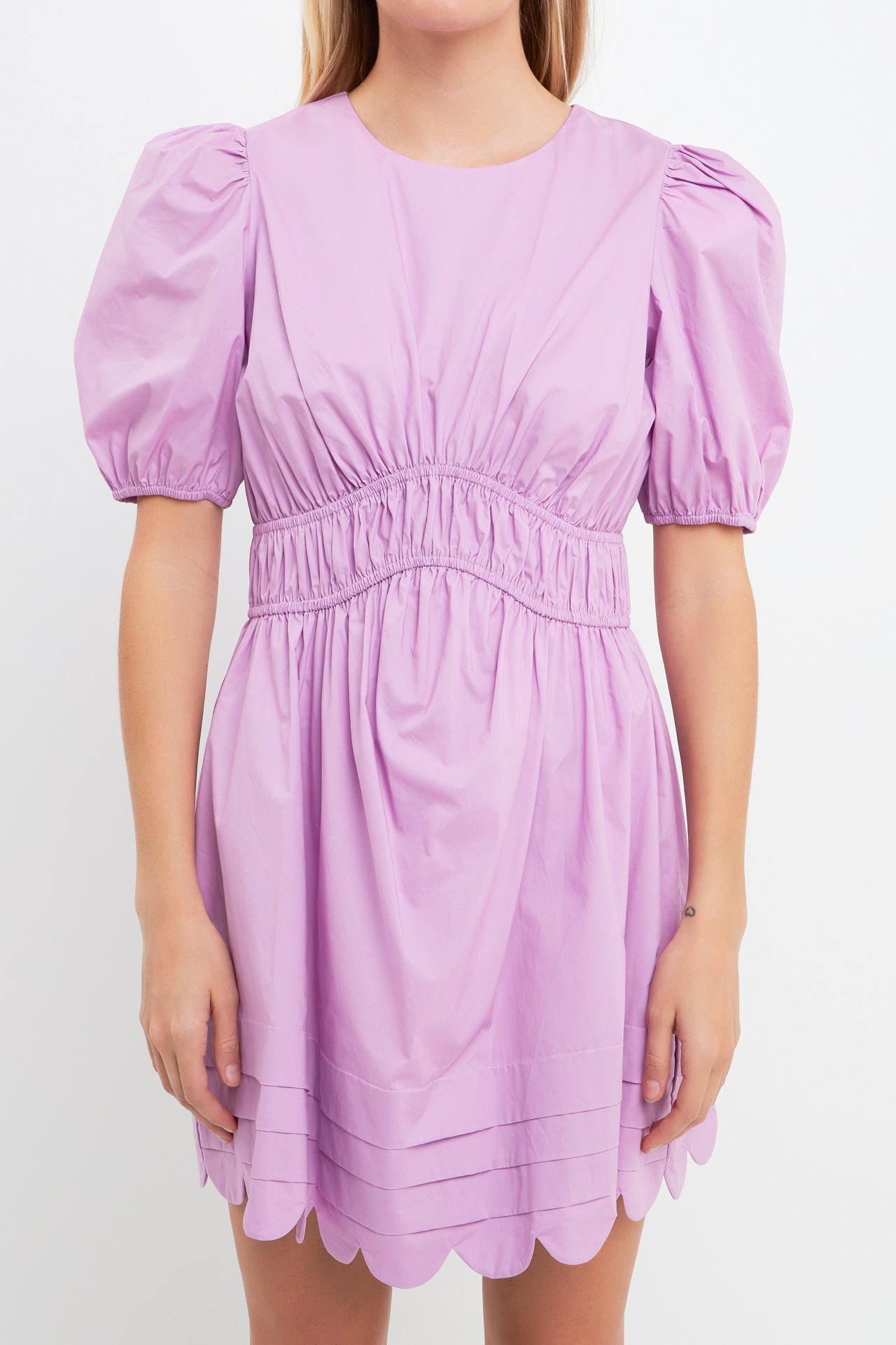 ENGLISH FACTORY - Scallop Detail Mini Dress - DRESSES available at Objectrare