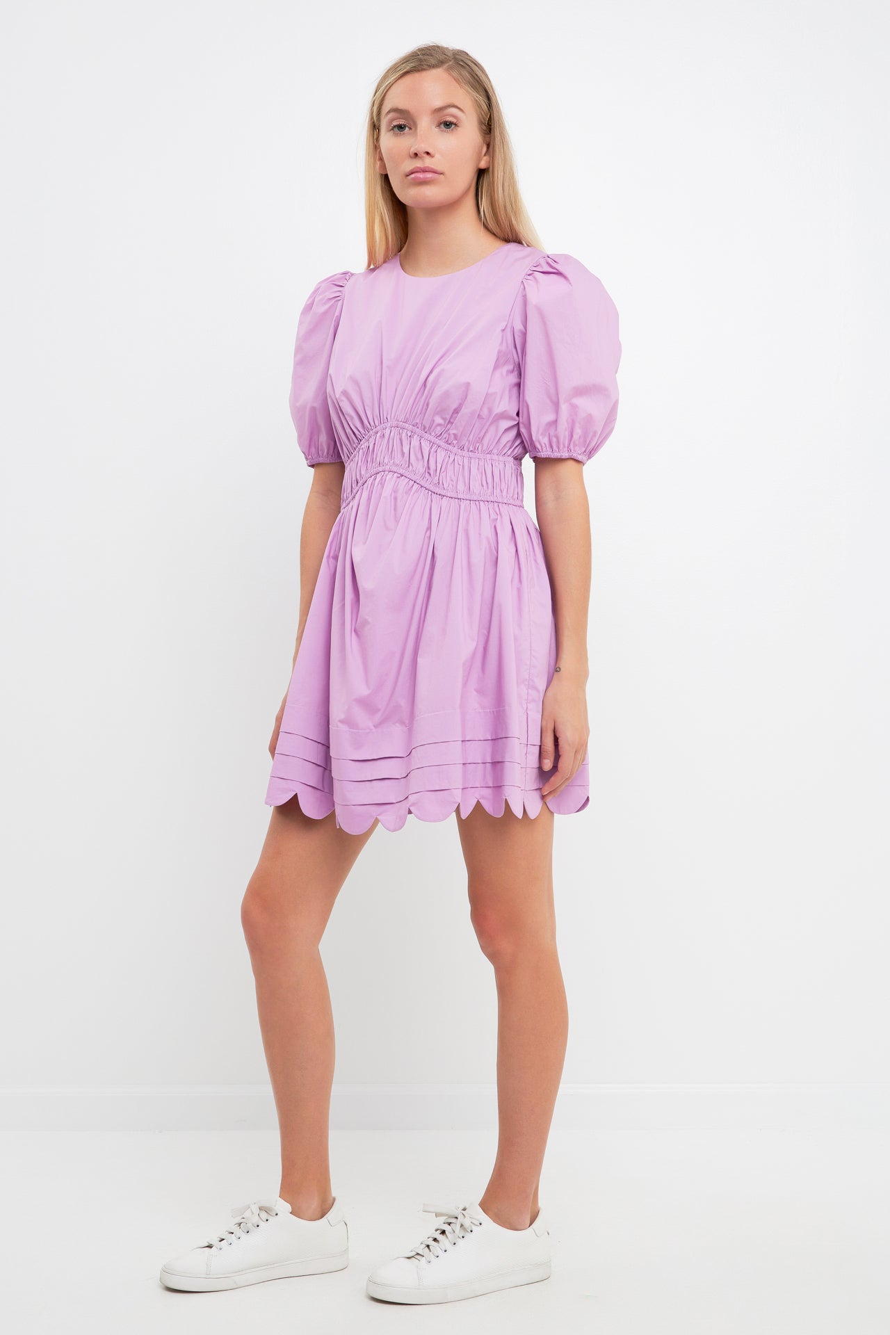 ENGLISH FACTORY - Scallop Detail Mini Dress - DRESSES available at Objectrare