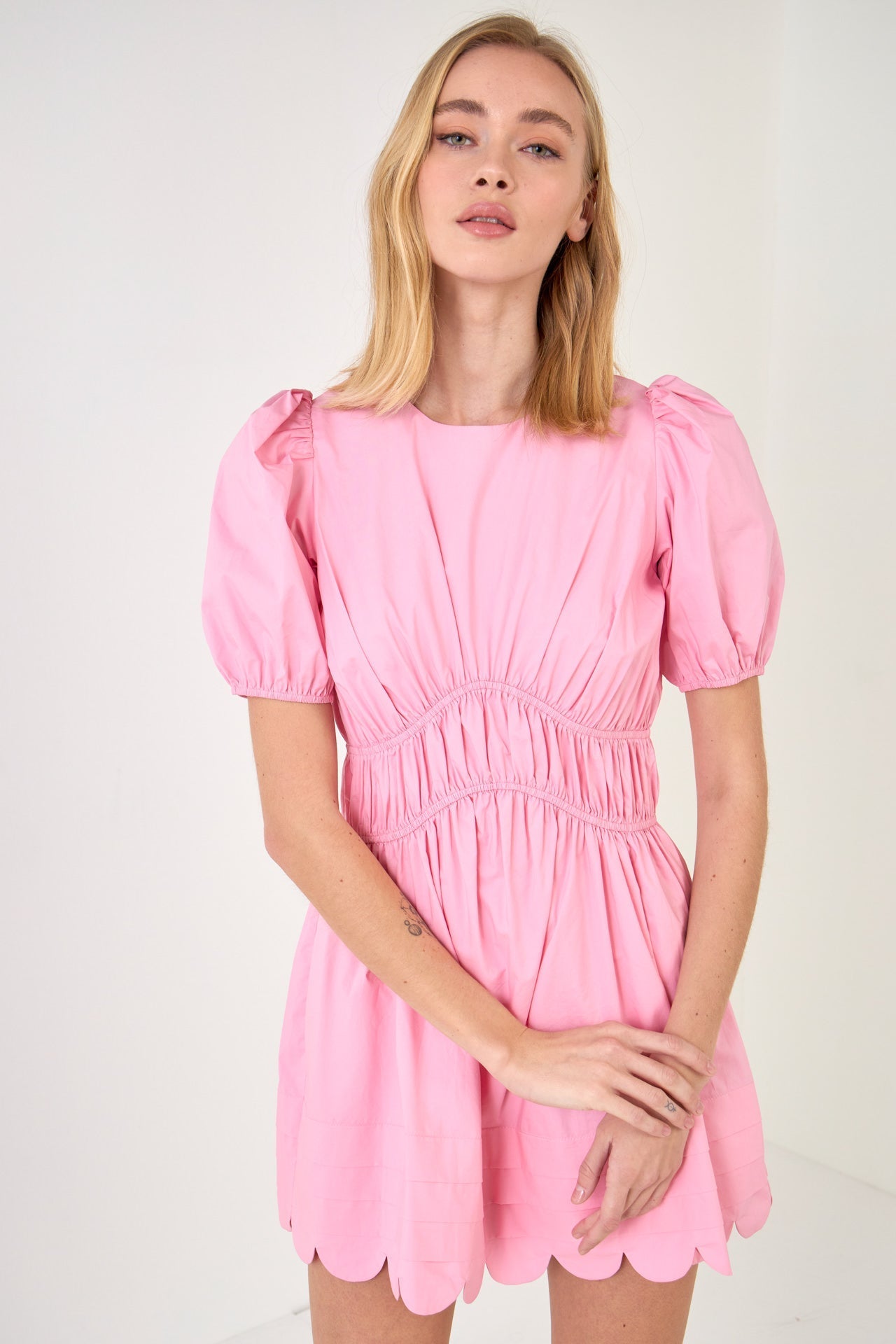 ENGLISH FACTORY - Scallop Detail Mini Dress - DRESSES available at Objectrare