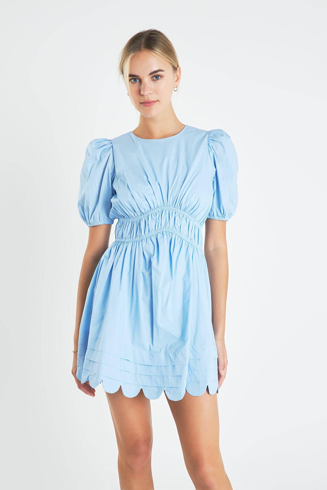 Scallop Detail Mini Dress