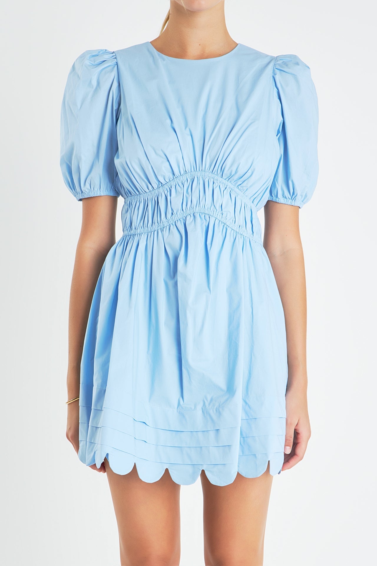 Scallop Detail Mini Dress