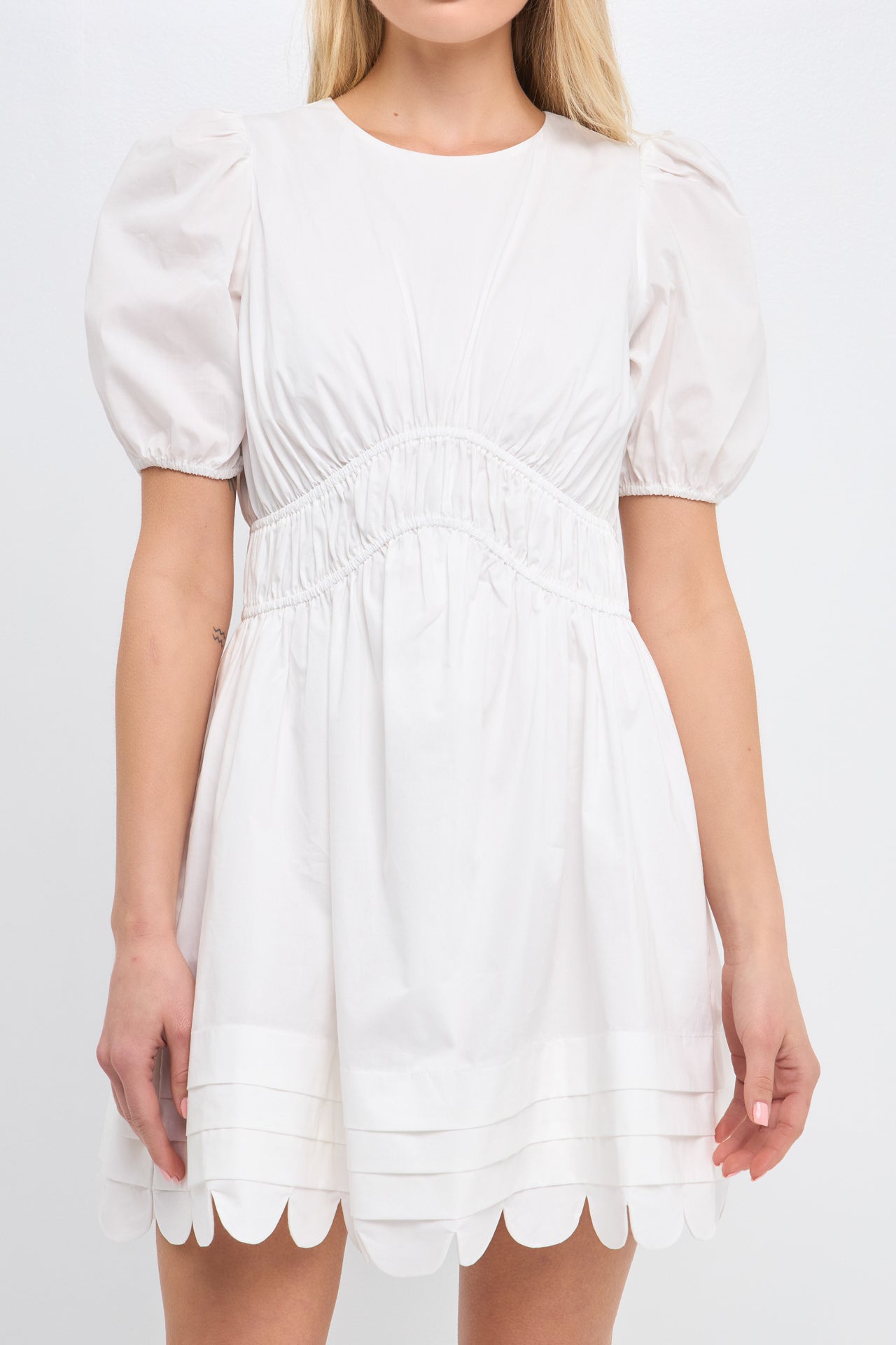 ENGLISH FACTORY - Scallop Detail Mini Dress - DRESSES available at Objectrare