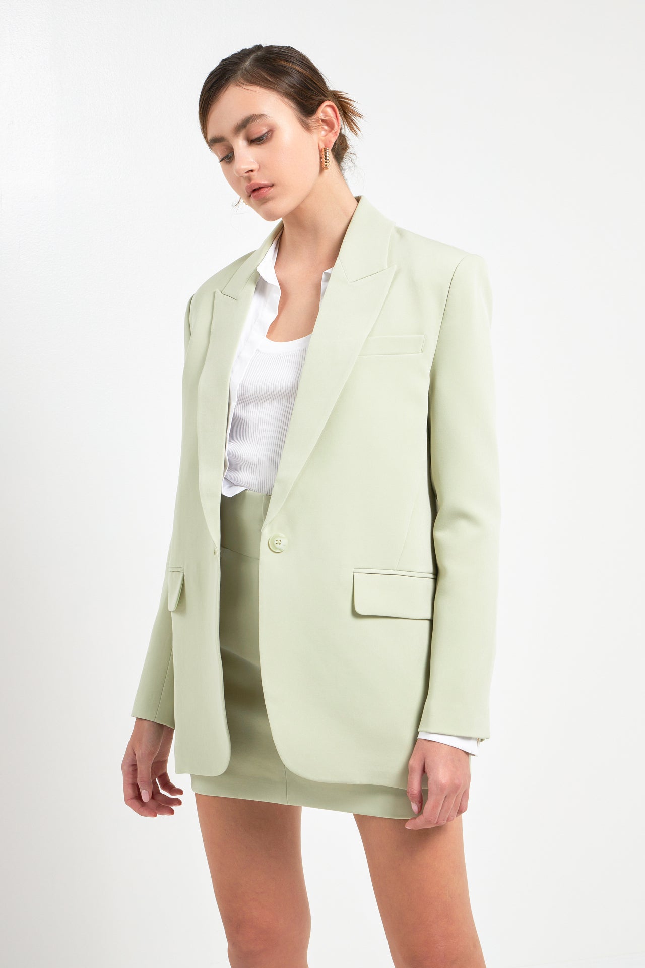 ENDLESS ROSE - One Button Down Boxy Blazer - BLAZERS available at Objectrare