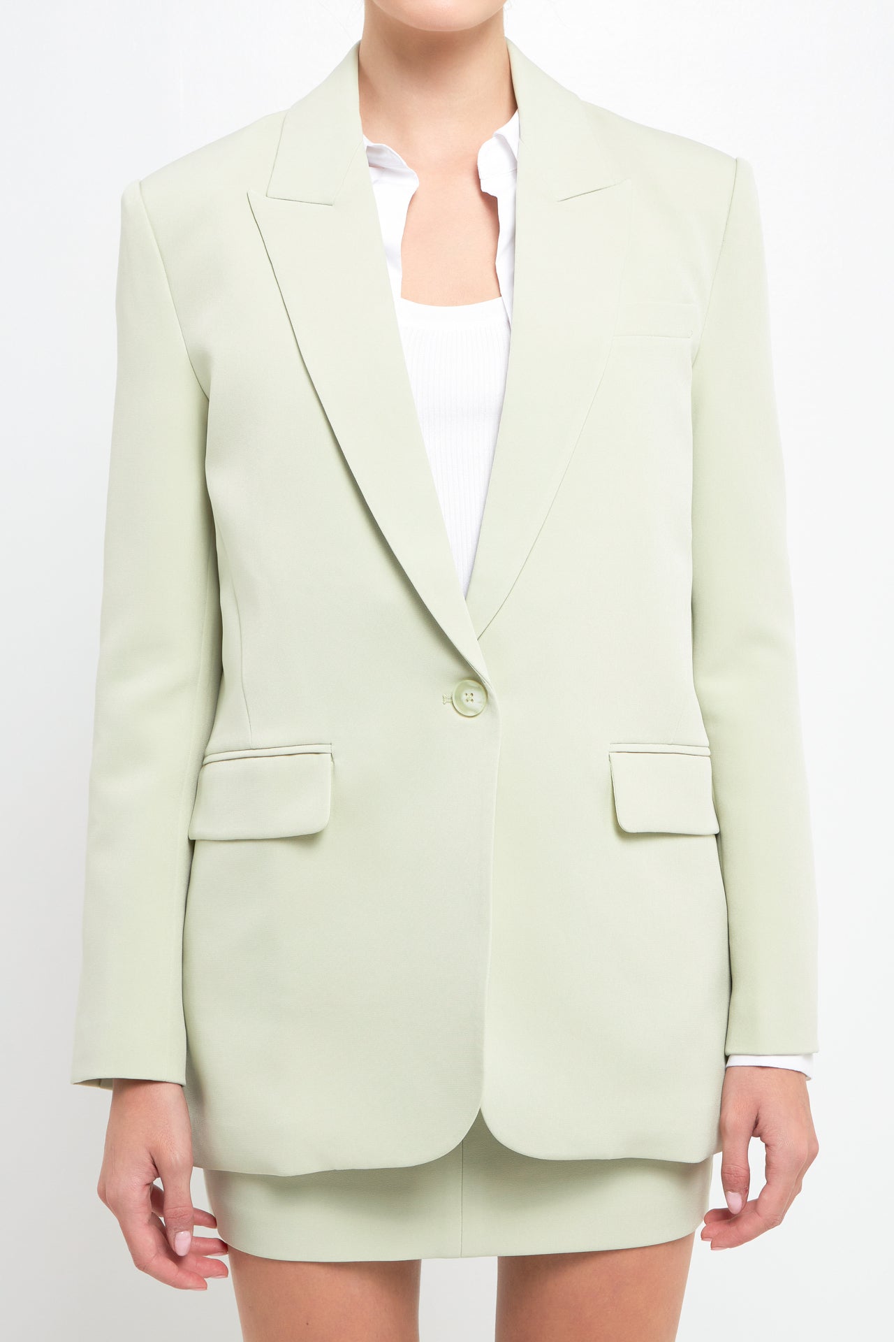 ENDLESS ROSE - One Button Down Boxy Blazer - BLAZERS available at Objectrare