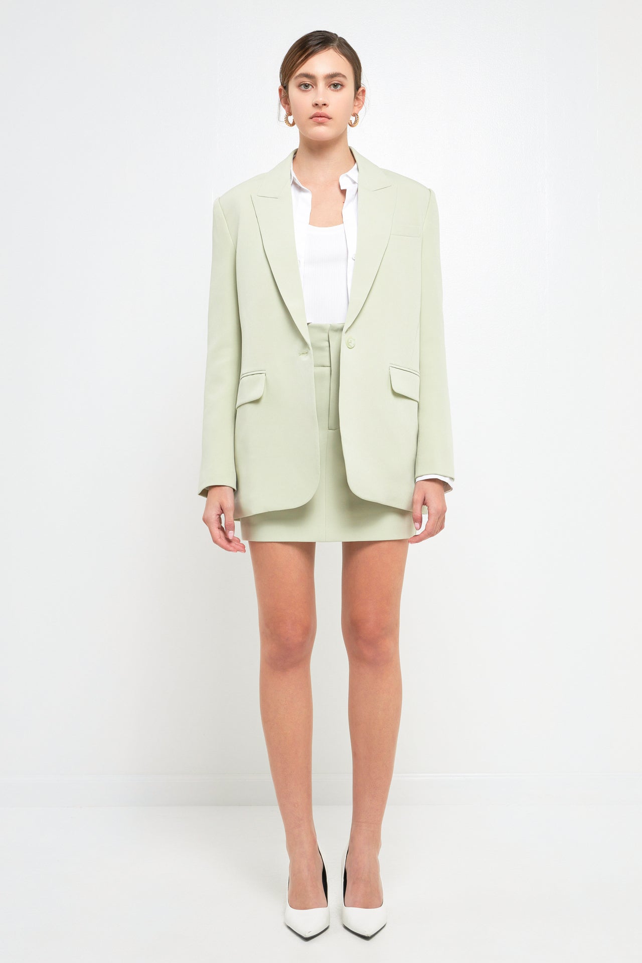 ENDLESS ROSE - One Button Down Boxy Blazer - BLAZERS available at Objectrare