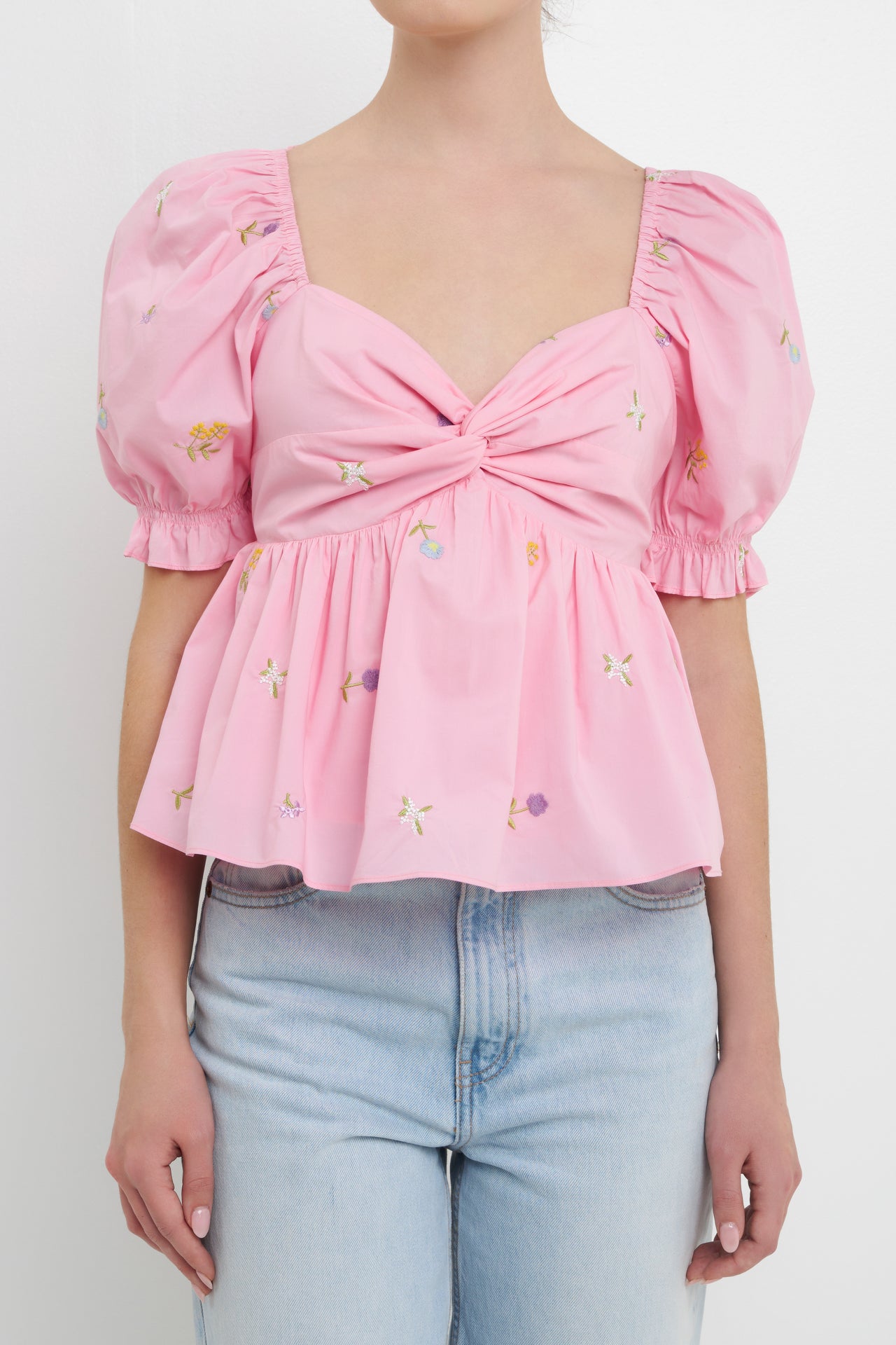 ENGLISH FACTORY - Multi Floral Embroidery Top - TOPS available at Objectrare