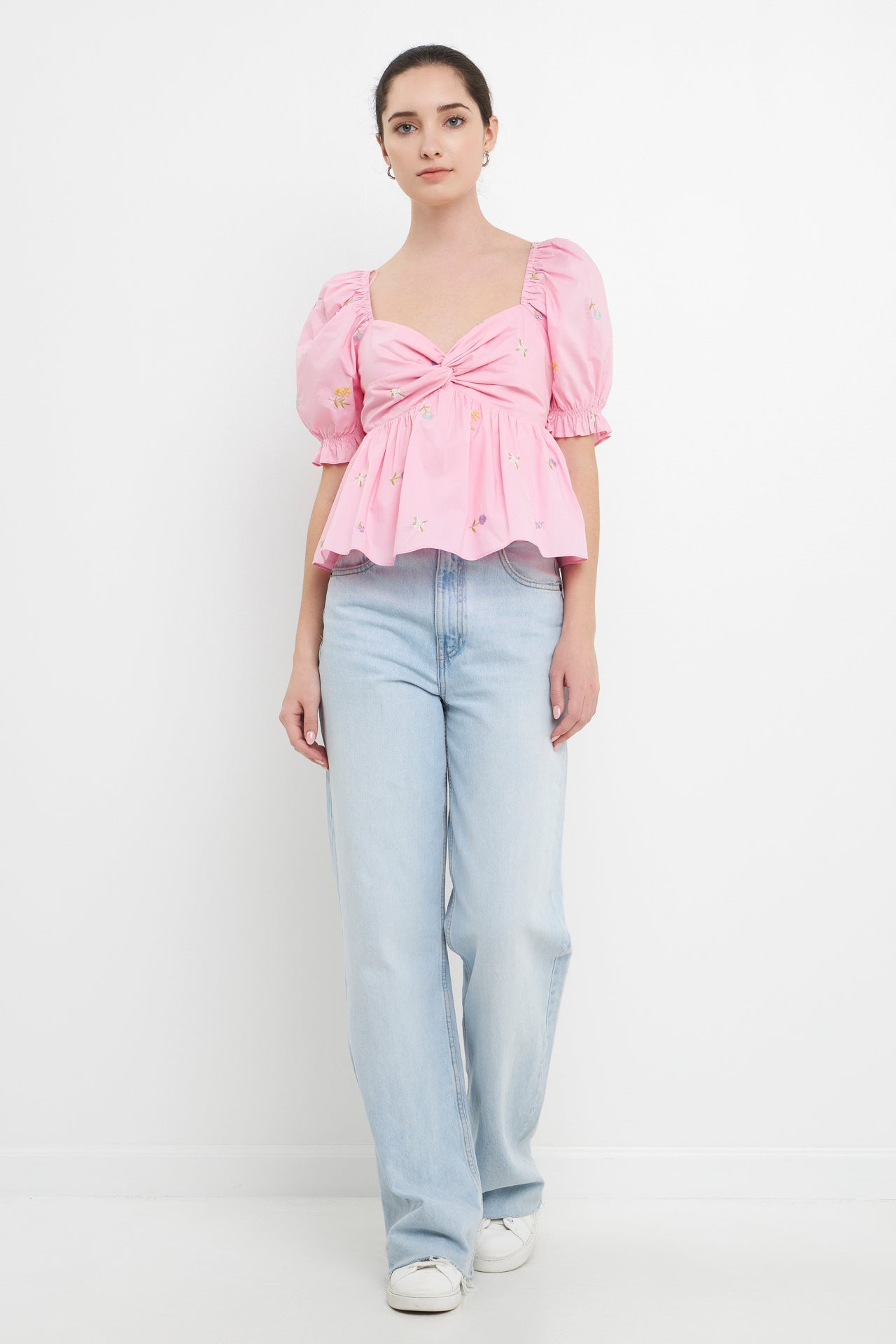 ENGLISH FACTORY - Multi Floral Embroidery Top - TOPS available at Objectrare